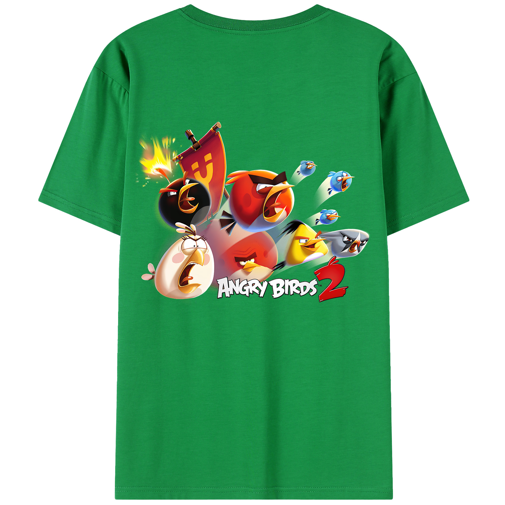 （画像用） Angry Birds アングリーバード 綿100％半袖Tシャツ（背面プリント）
