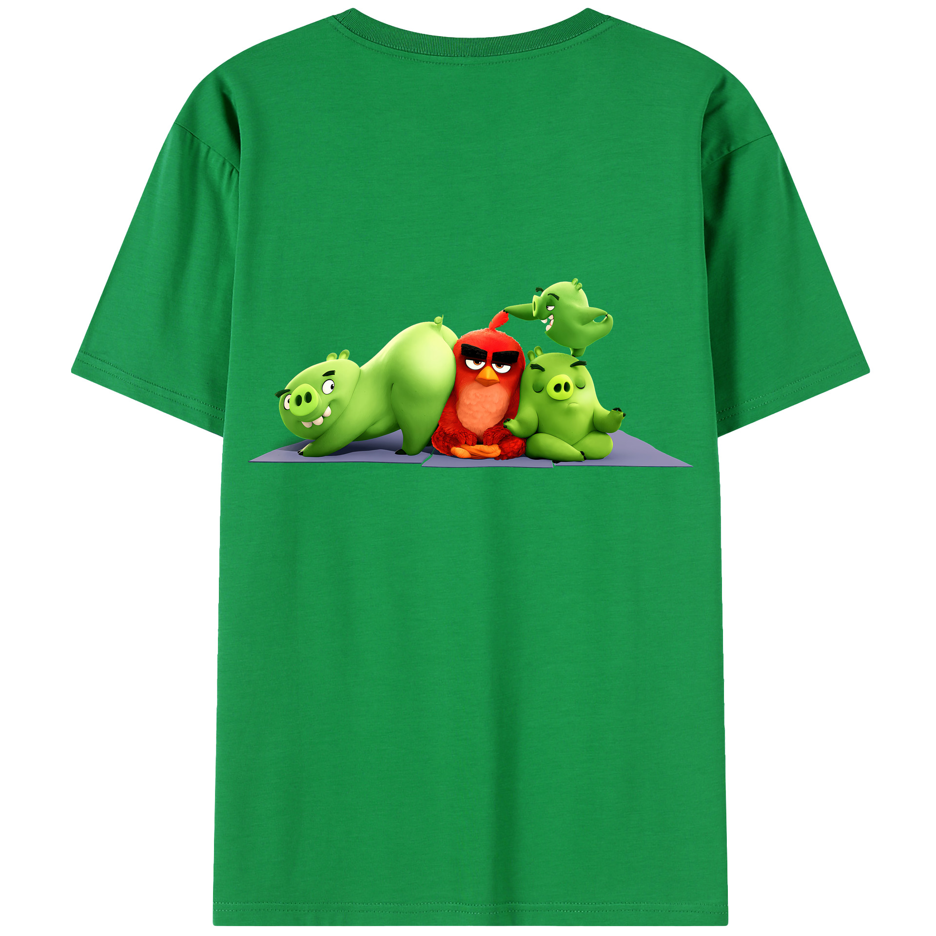 （画像用） Angry Birds アングリーバード 綿100％半袖Tシャツ（背面プリント）