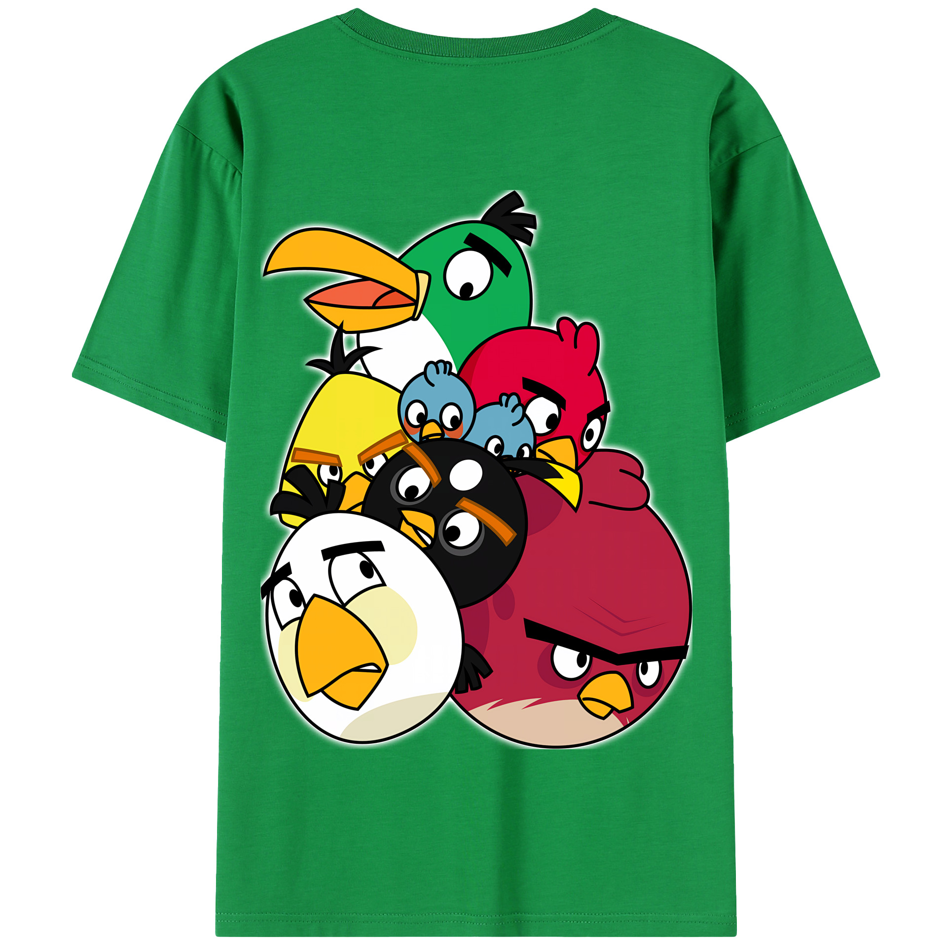 （画像用） Angry Birds アングリーバード 綿100％半袖Tシャツ（背面プリント）