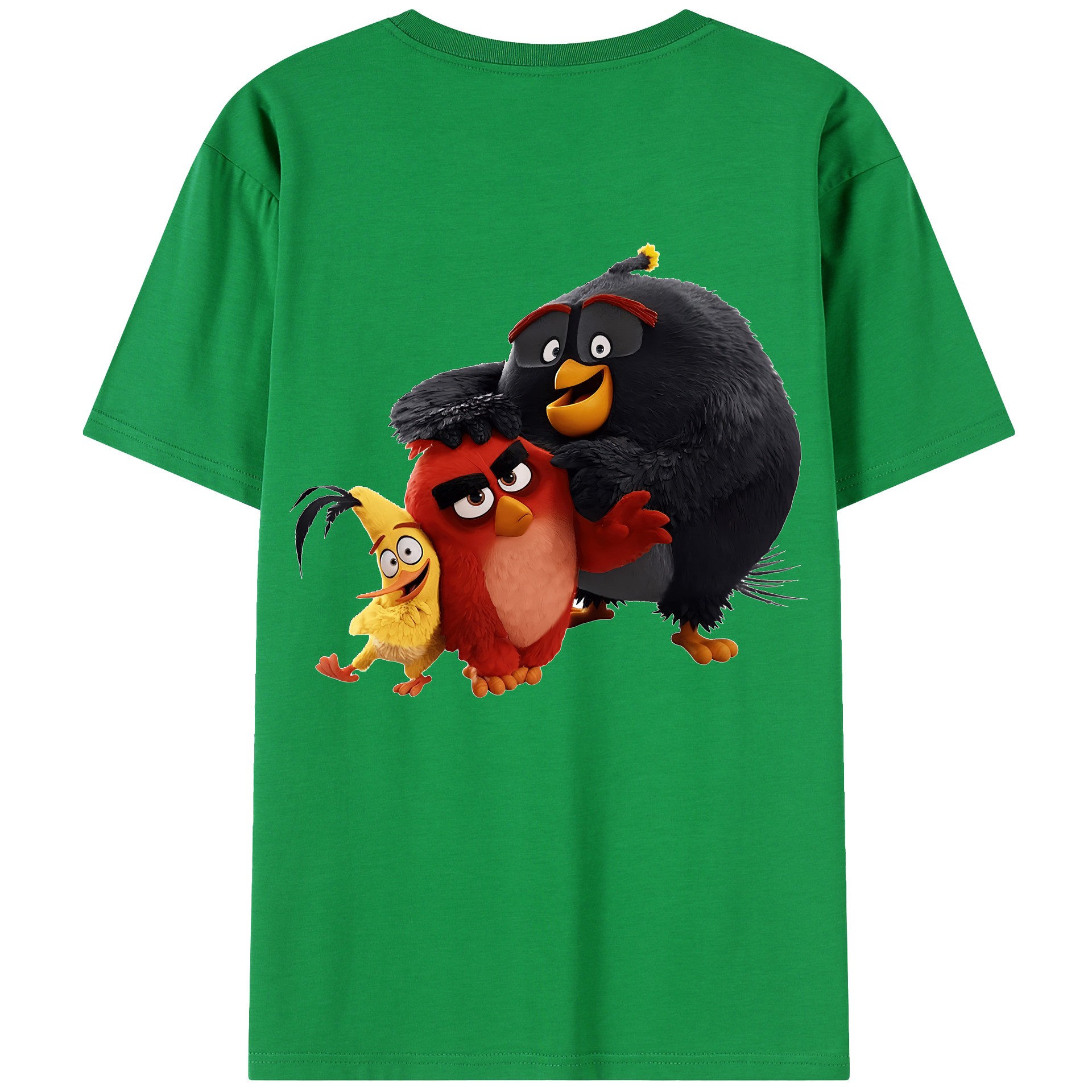（画像用） Angry Birds アングリーバード 綿100％半袖Tシャツ（背面プリント）