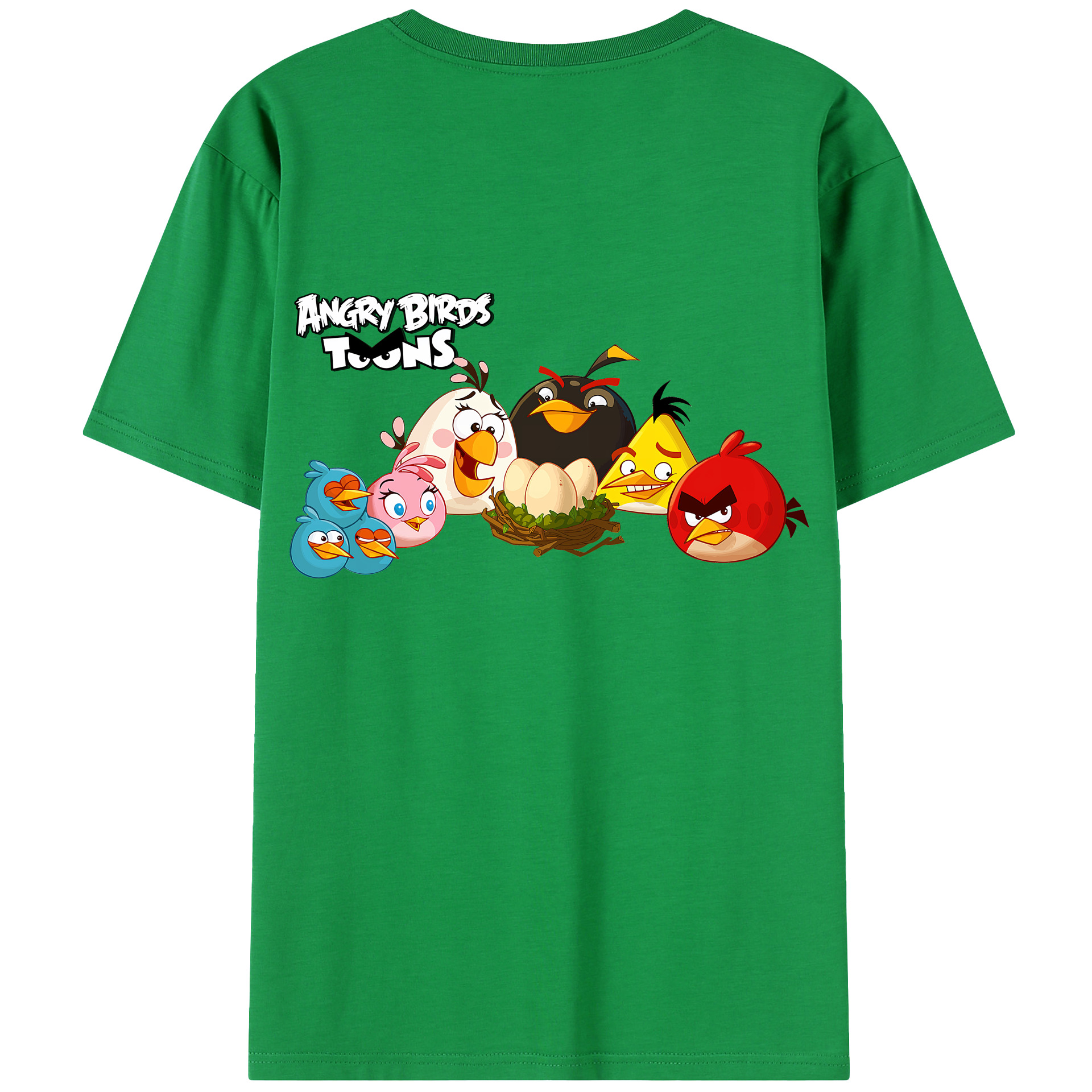 （画像用） Angry Birds アングリーバード 綿100％半袖Tシャツ（背面プリント）