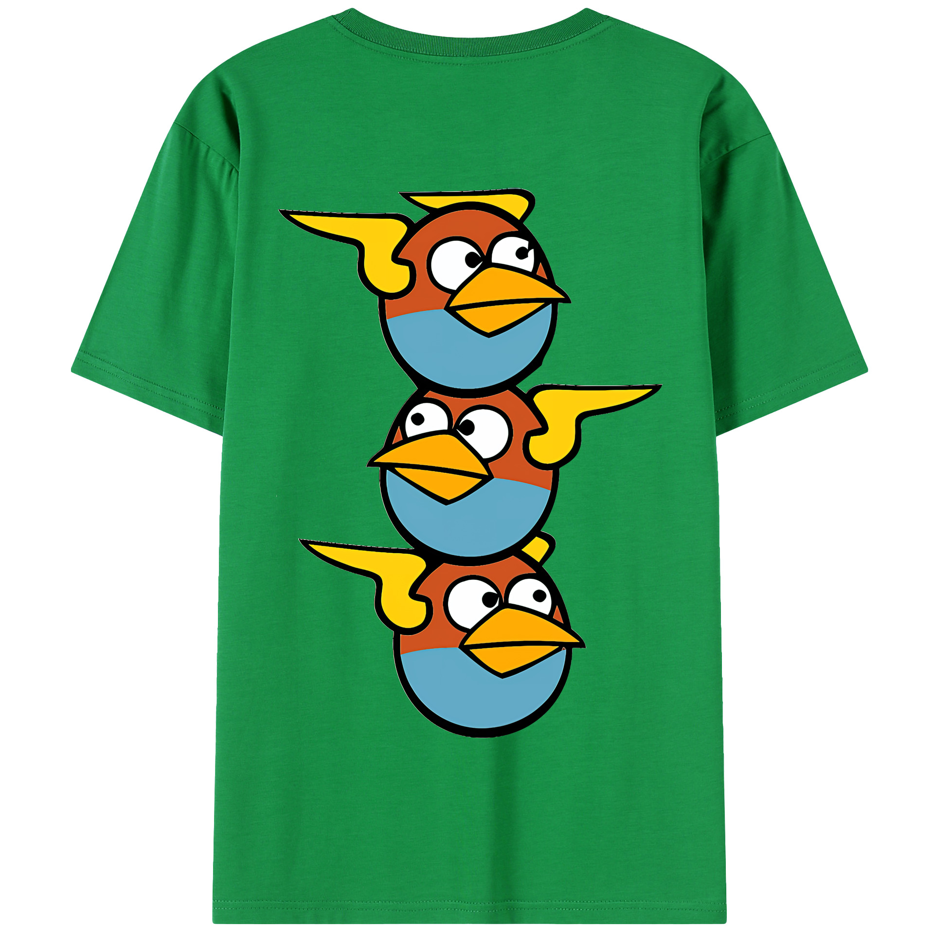 （画像用） Angry Birds アングリーバード 綿100％半袖Tシャツ（背面プリント）
