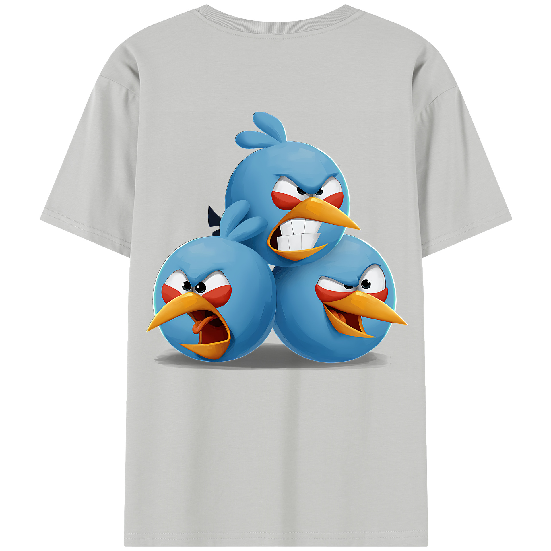 （画像用） Angry Birds アングリーバード 綿100％半袖Tシャツ（背面プリント）