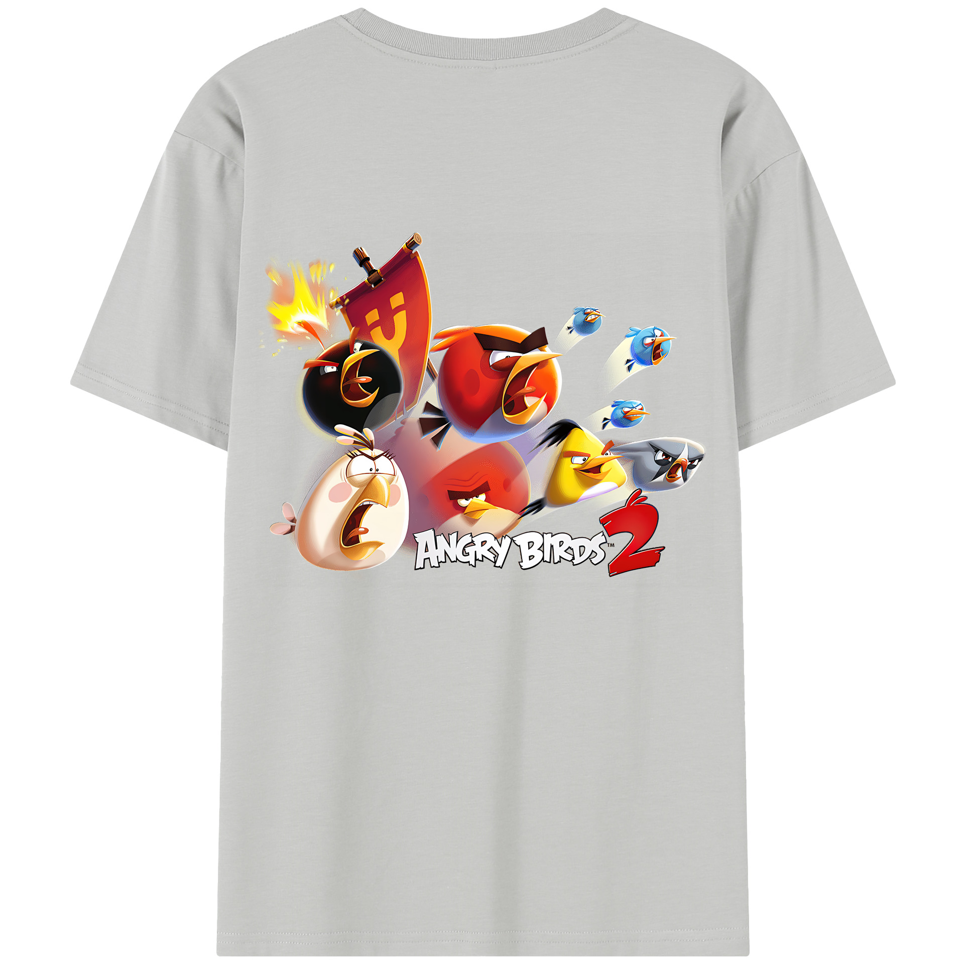 （画像用） Angry Birds アングリーバード 綿100％半袖Tシャツ（背面プリント）