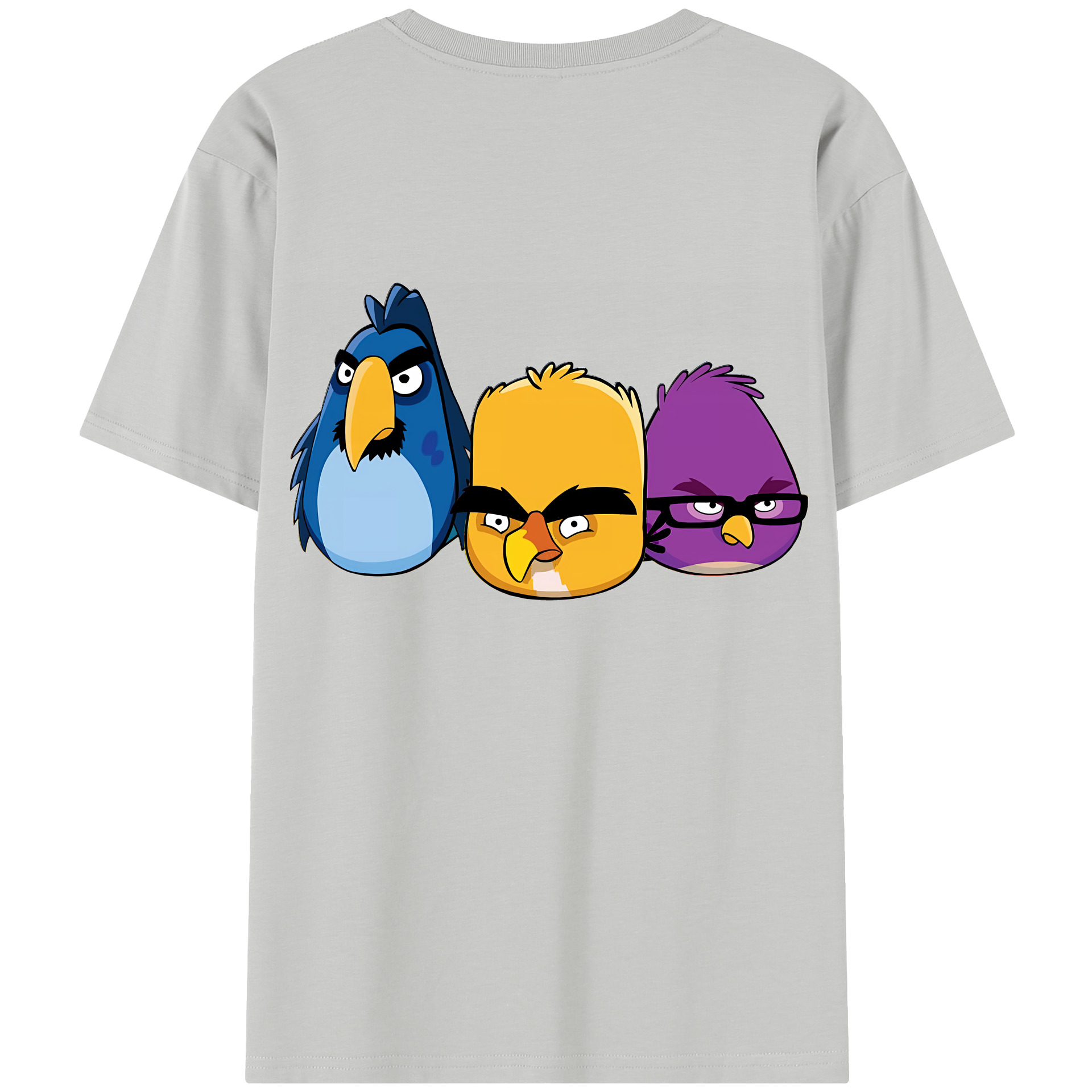 （画像用） Angry Birds アングリーバード 綿100％半袖Tシャツ（背面プリント）