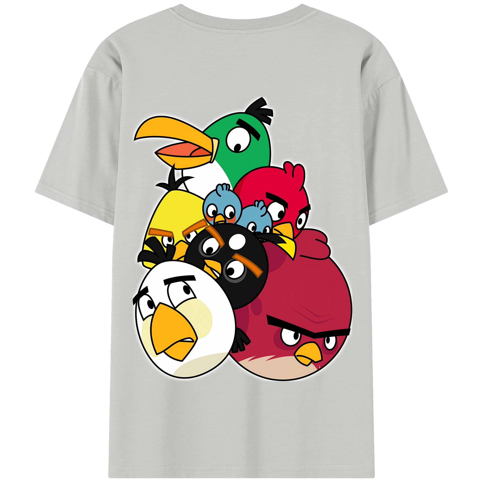 （画像用） Angry Birds アングリーバード 綿100％半袖Tシャツ（背面プリント）