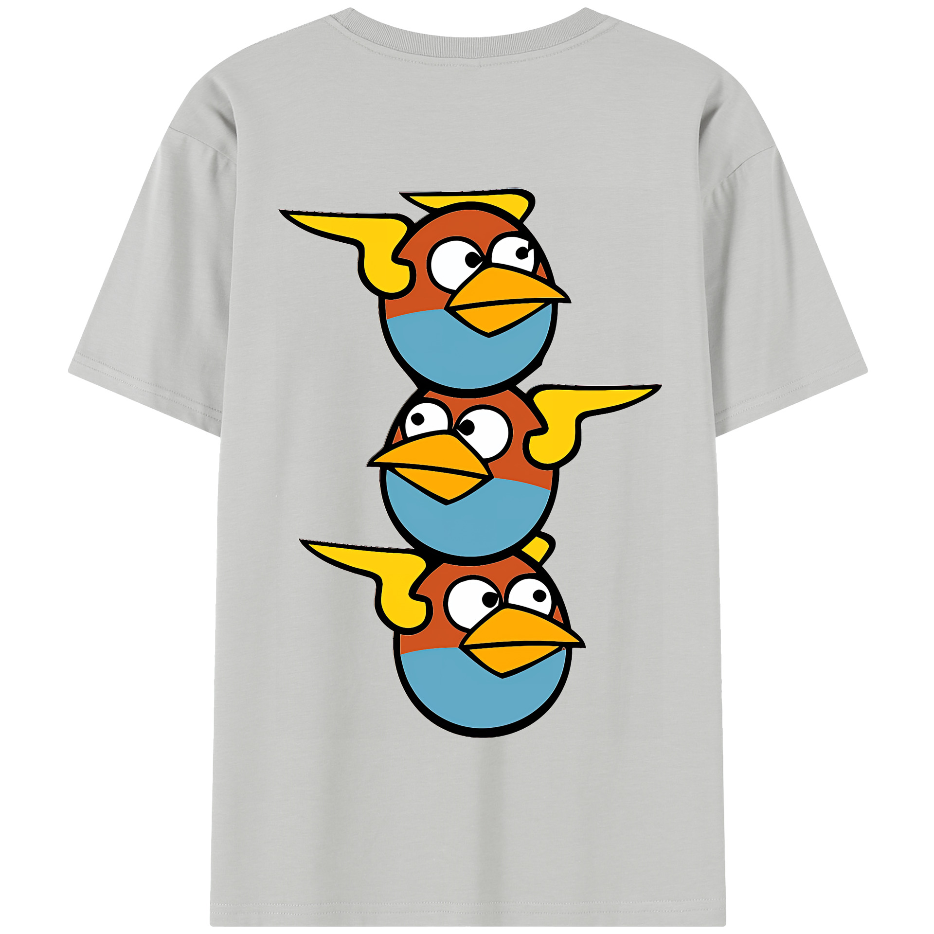 （画像用） Angry Birds アングリーバード 綿100％半袖Tシャツ（背面プリント）