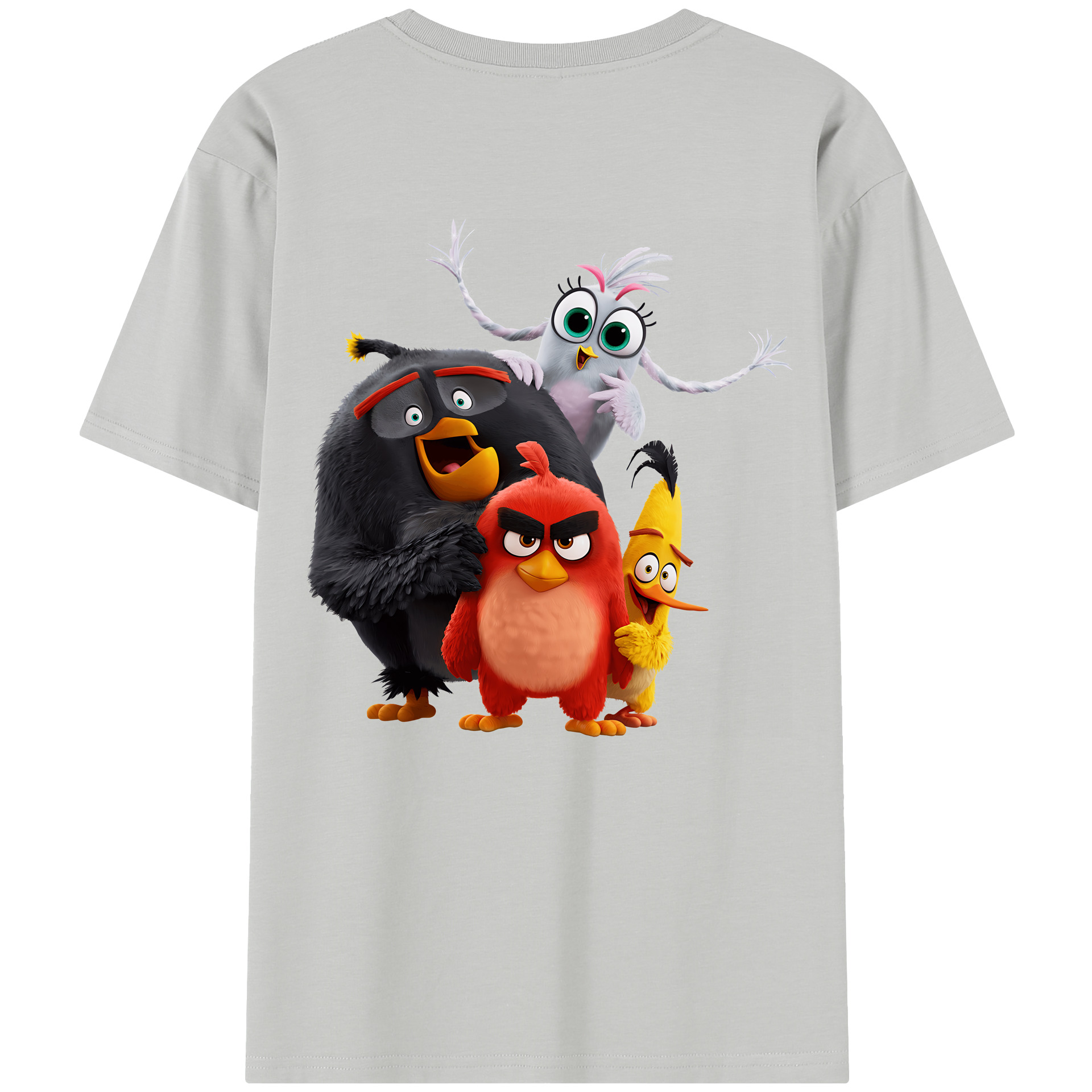 （画像用） Angry Birds アングリーバード 綿100％半袖Tシャツ（背面プリント）
