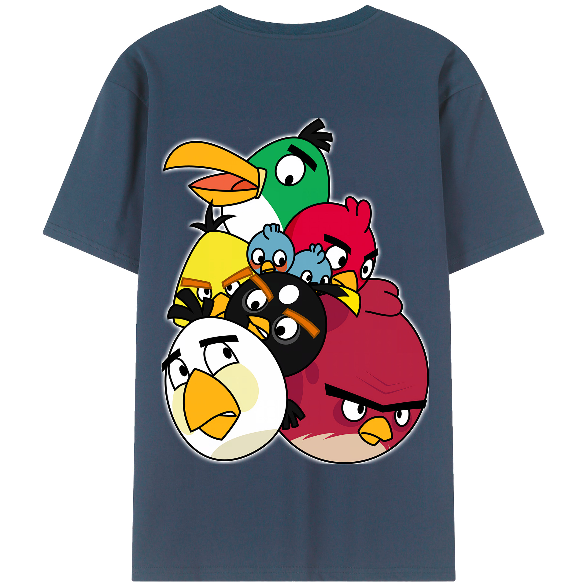 （画像用） Angry Birds アングリーバード 綿100％半袖Tシャツ（背面プリント）