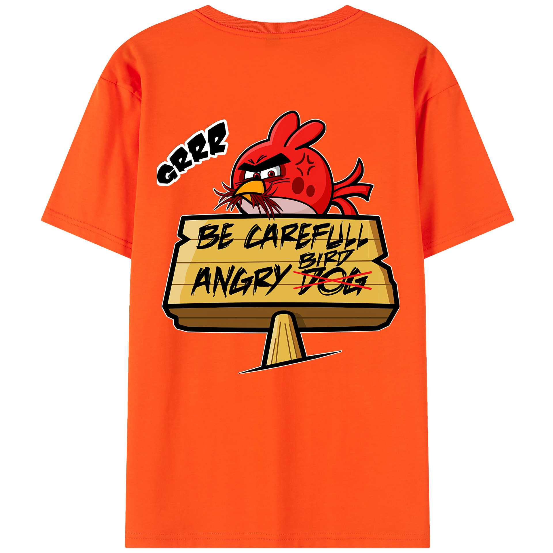（画像用） Angry Birds アングリーバード 綿100％半袖Tシャツ（背面プリント）