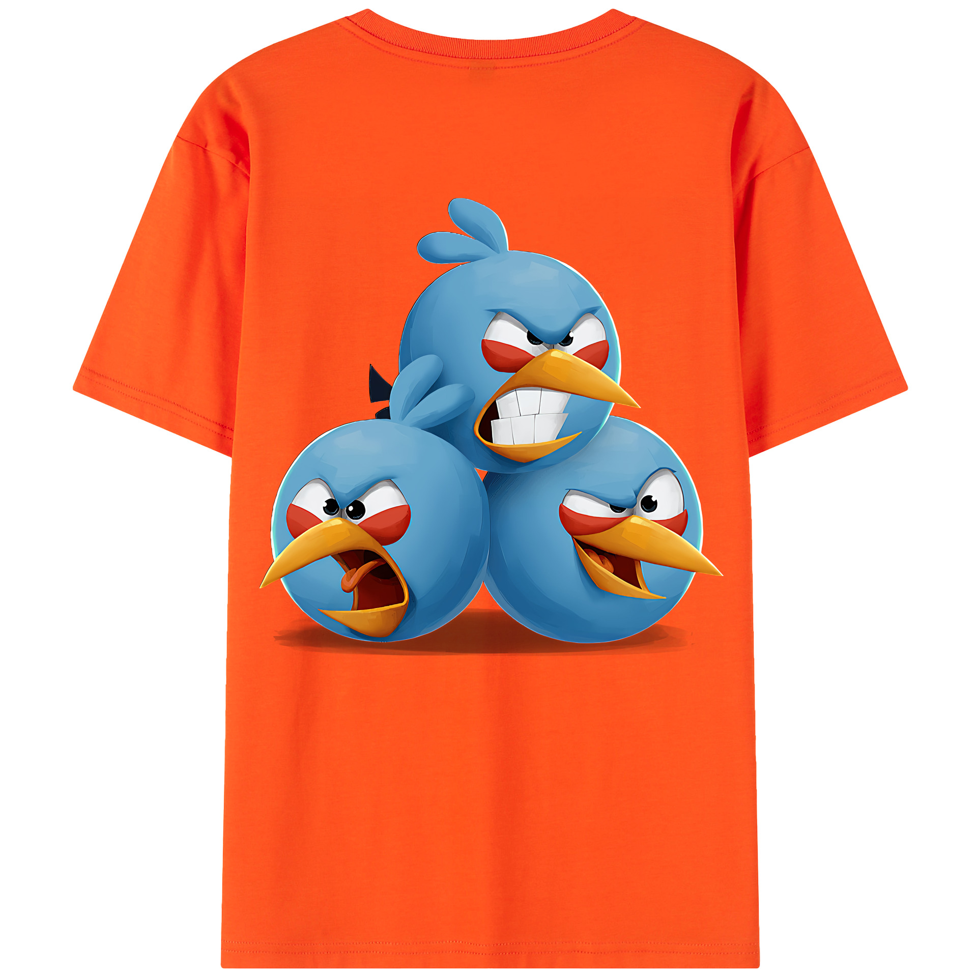 （画像用） Angry Birds アングリーバード 綿100％半袖Tシャツ（背面プリント）