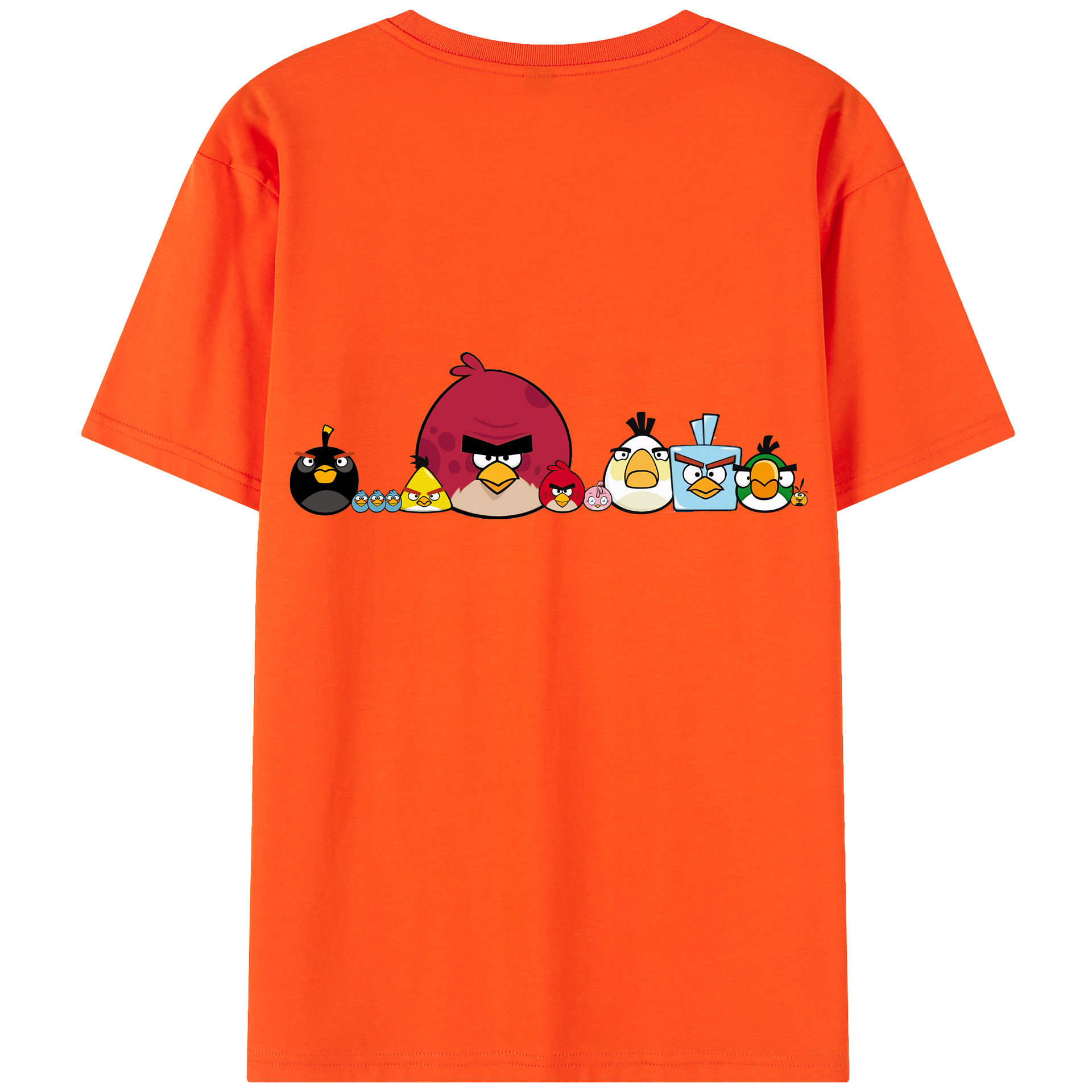 （画像用） Angry Birds アングリーバード 綿100％半袖Tシャツ（背面プリント）