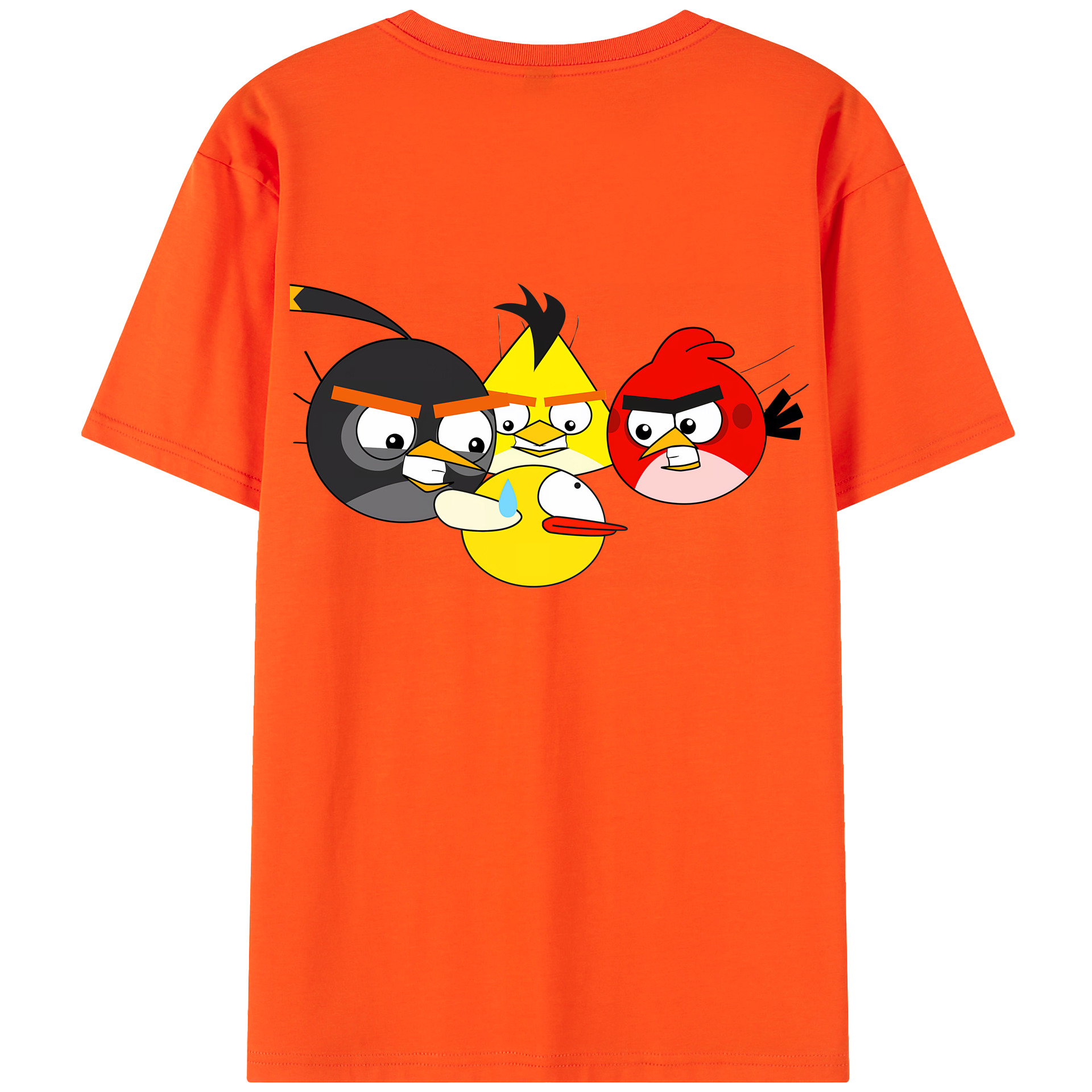 （画像用） Angry Birds アングリーバード 綿100％半袖Tシャツ（背面プリント）