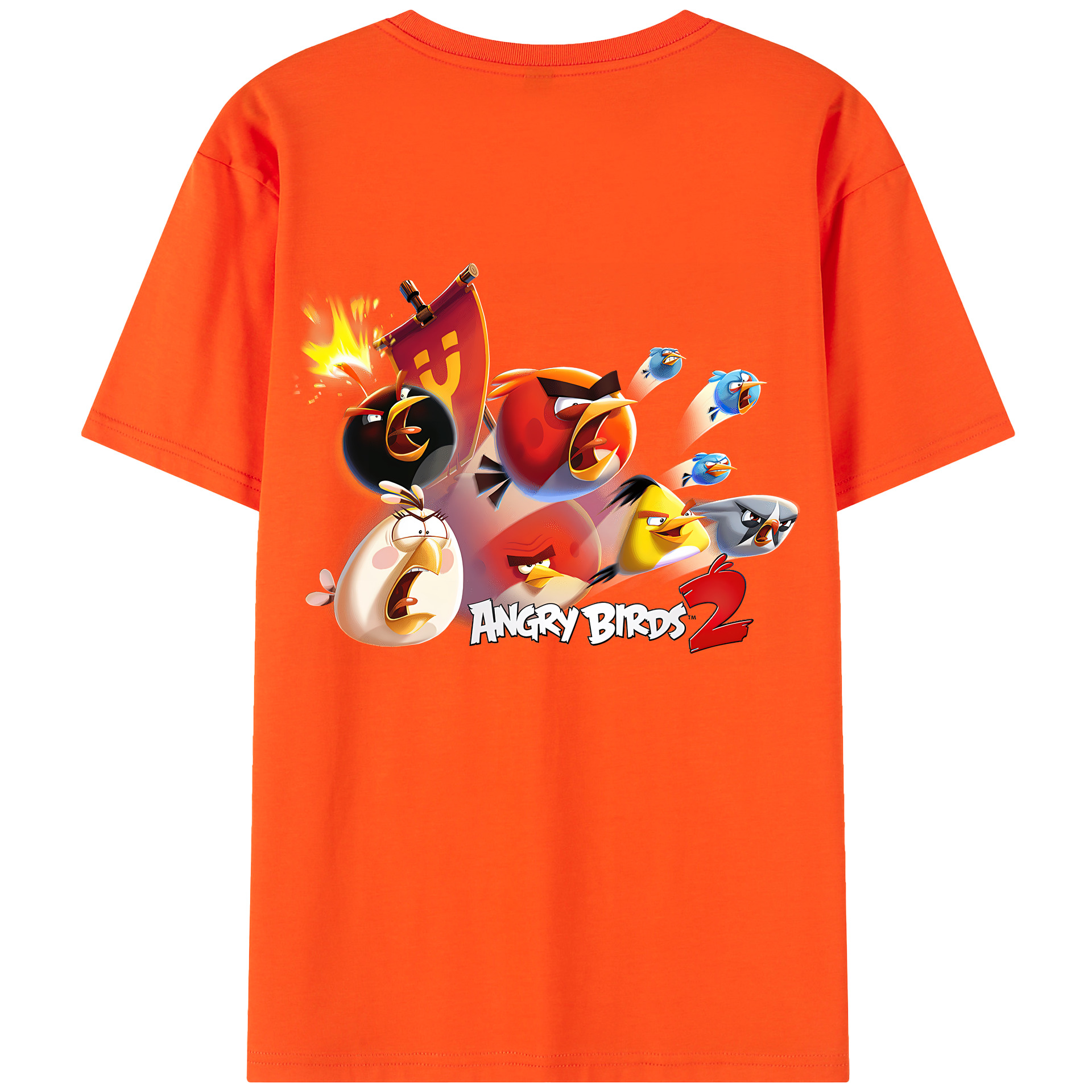 （画像用） Angry Birds アングリーバード 綿100％半袖Tシャツ（背面プリント）