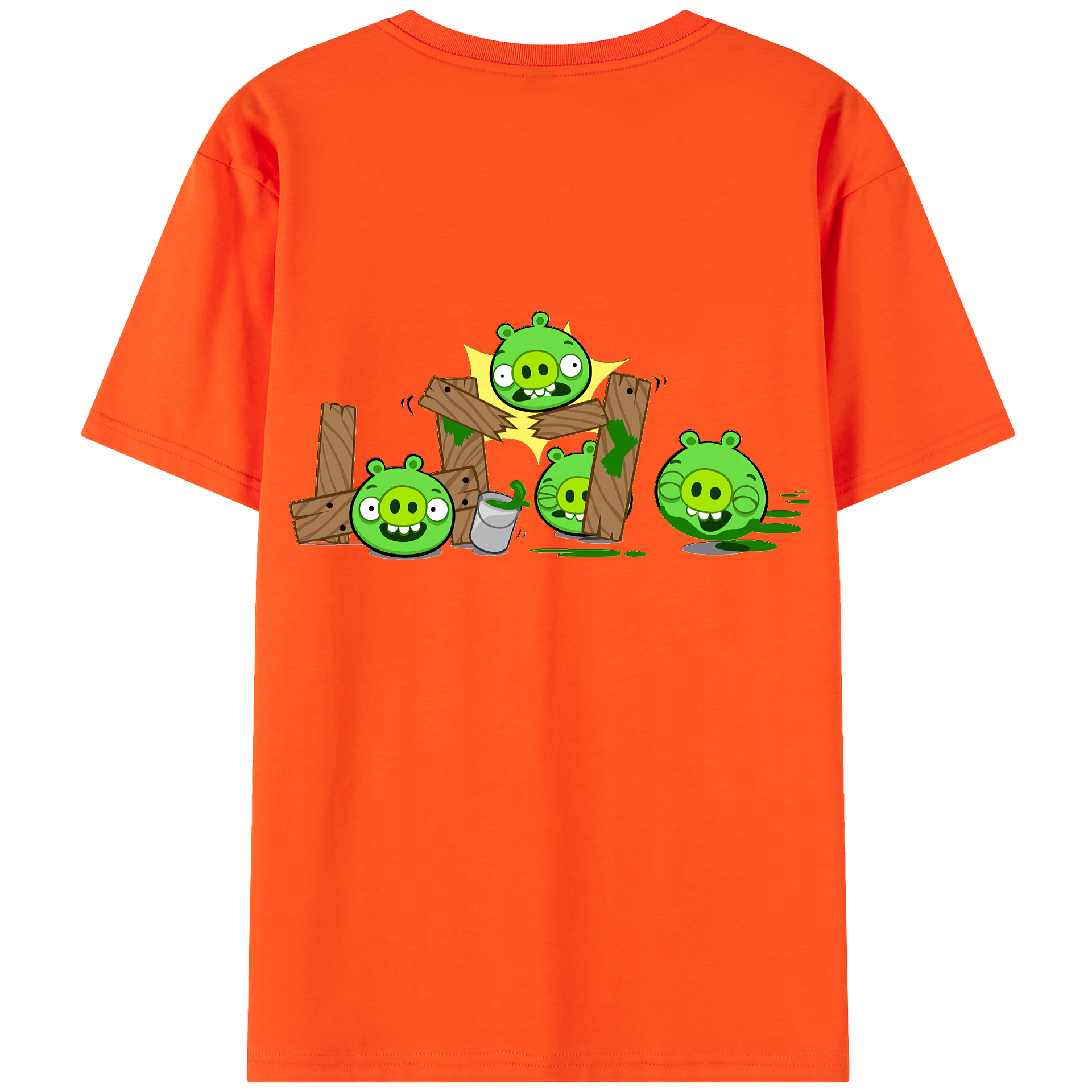 （画像用） Angry Birds アングリーバード 綿100％半袖Tシャツ（背面プリント）
