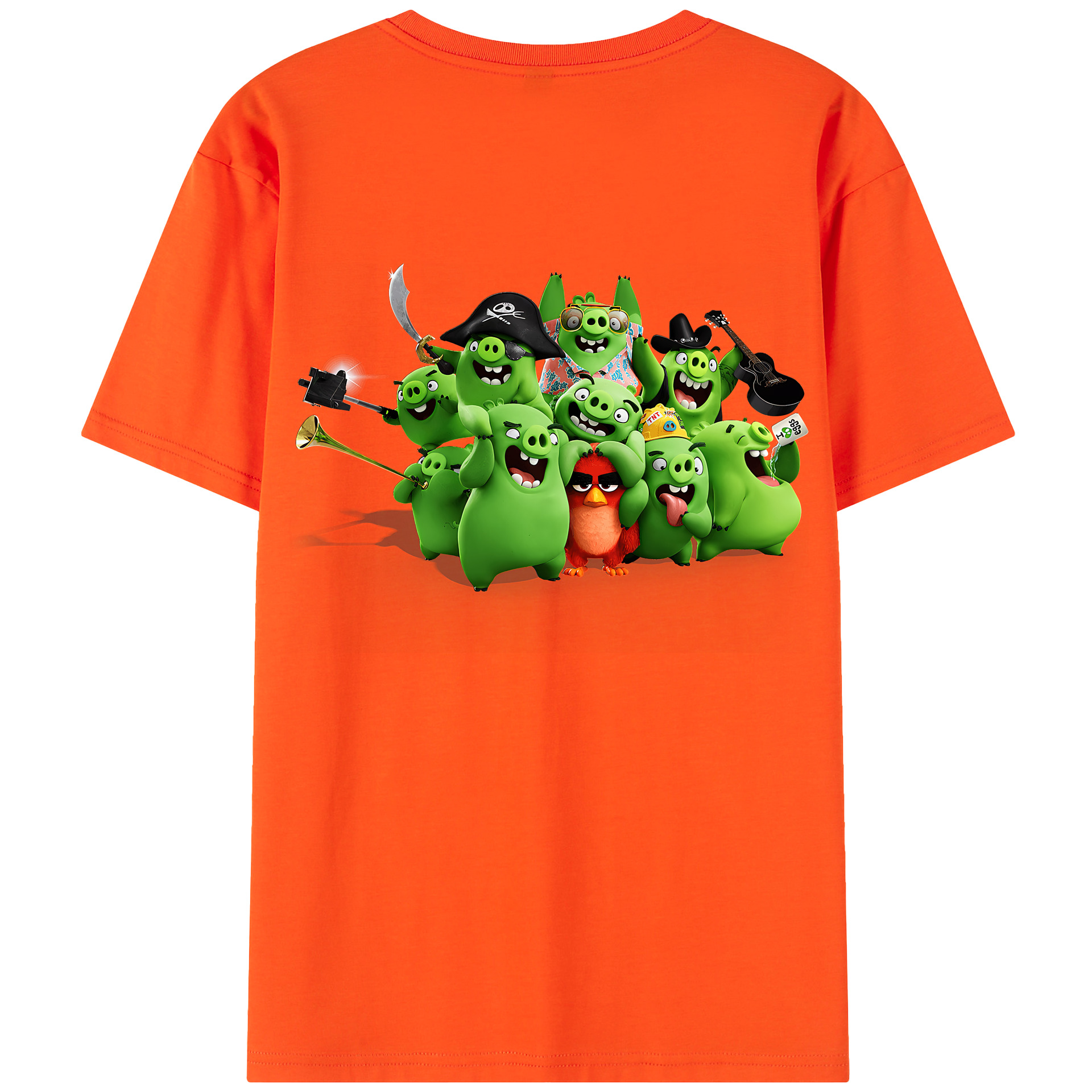 （画像用） Angry Birds アングリーバード 綿100％半袖Tシャツ（背面プリント）
