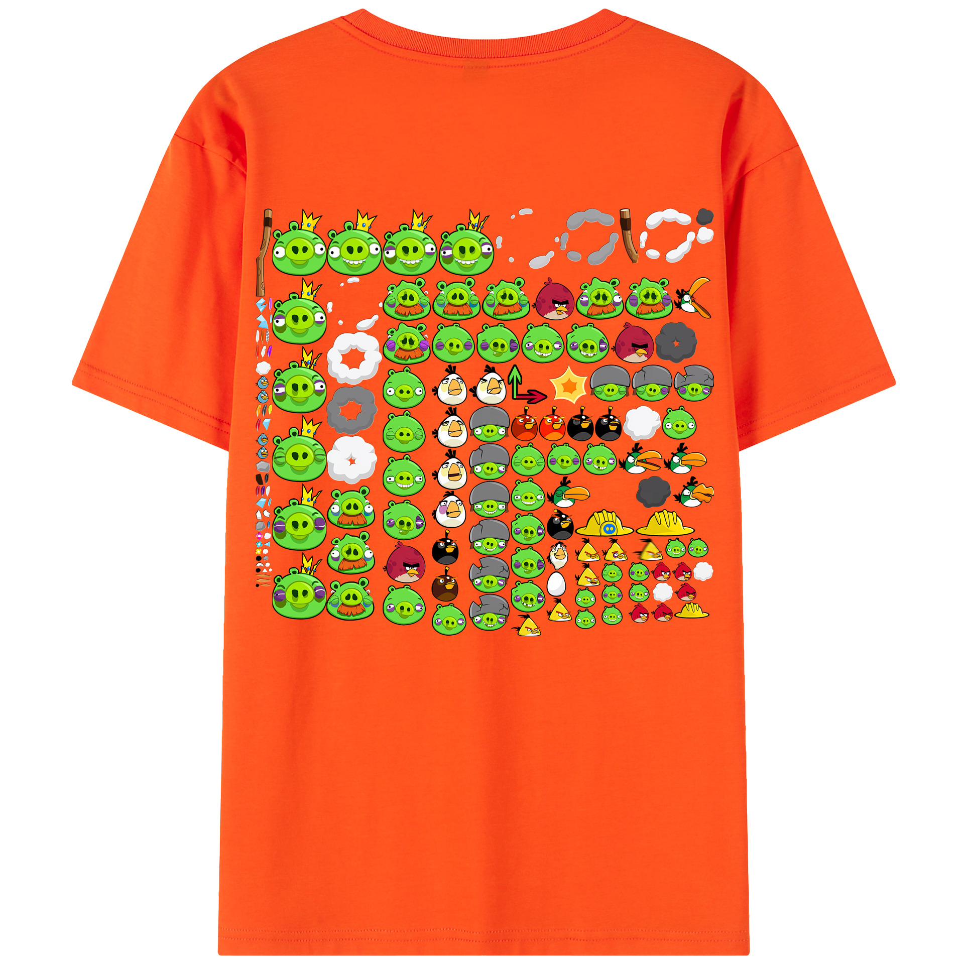（画像用） Angry Birds アングリーバード 綿100％半袖Tシャツ（背面プリント）