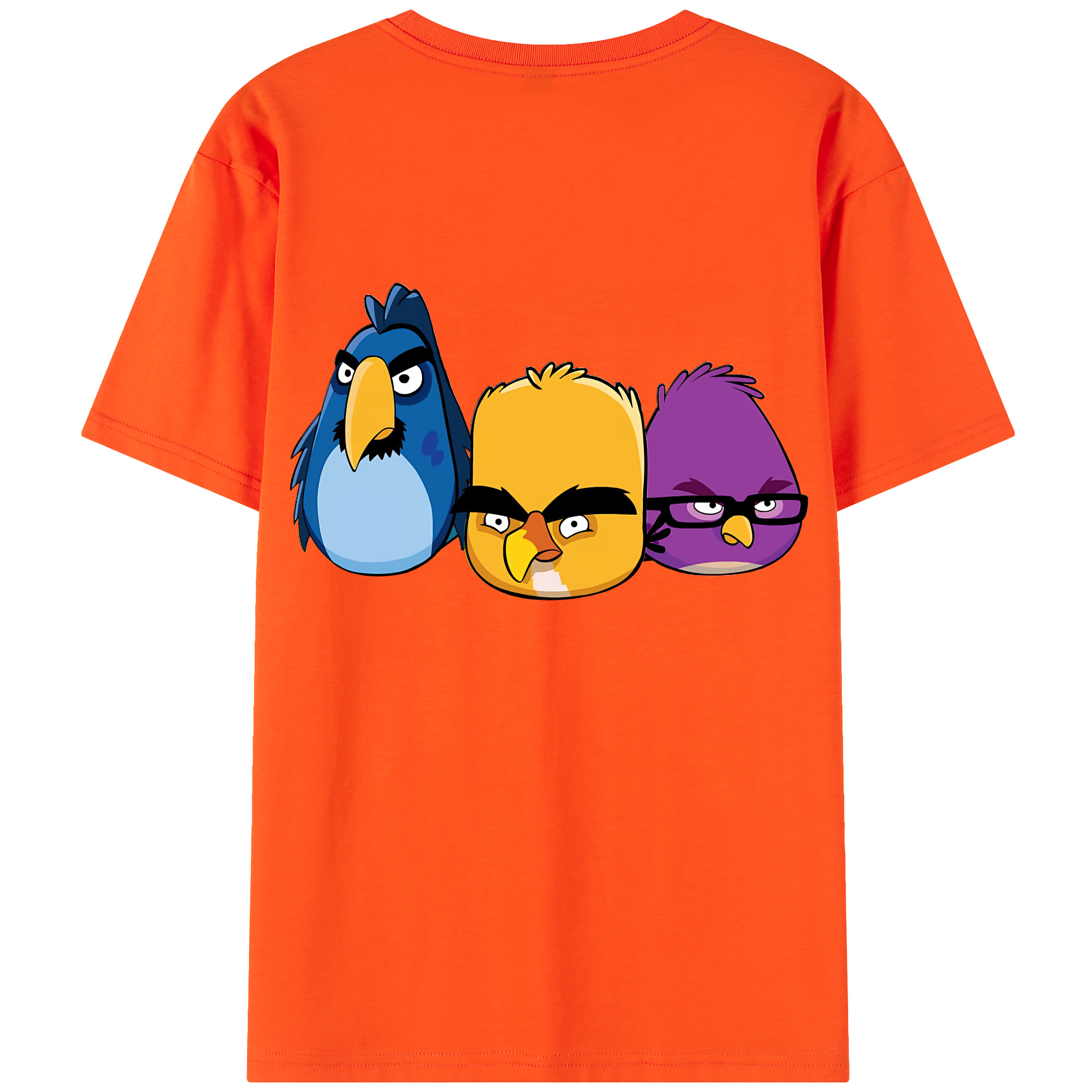 （画像用） Angry Birds アングリーバード 綿100％半袖Tシャツ（背面プリント）