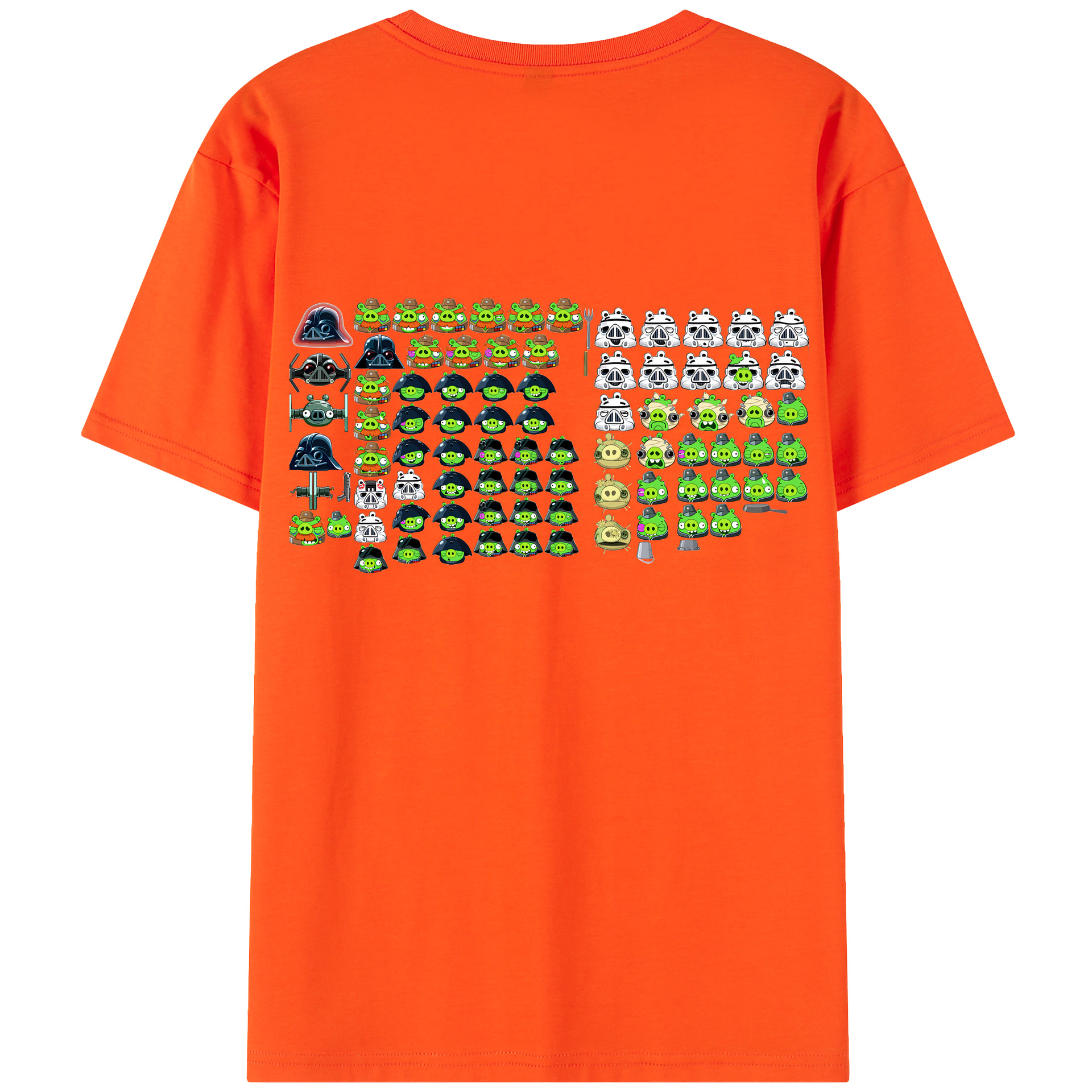 （画像用） Angry Birds アングリーバード 綿100％半袖Tシャツ（背面プリント）