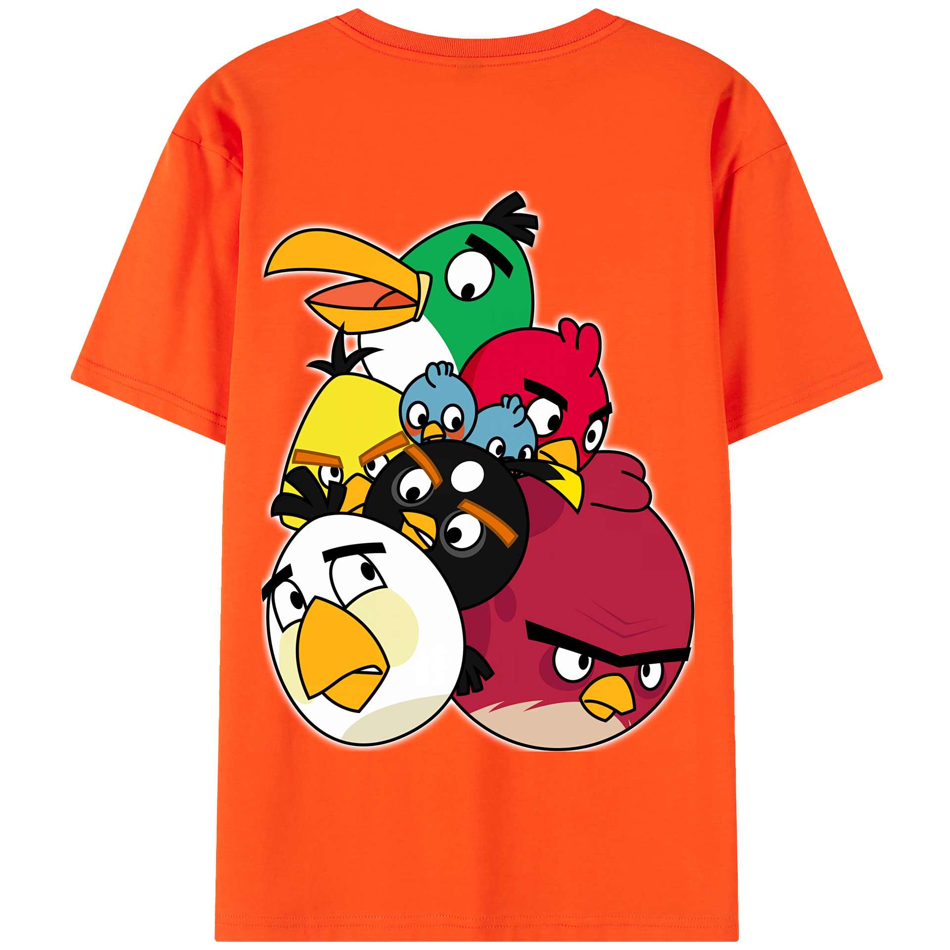 （画像用） Angry Birds アングリーバード 綿100％半袖Tシャツ（背面プリント）