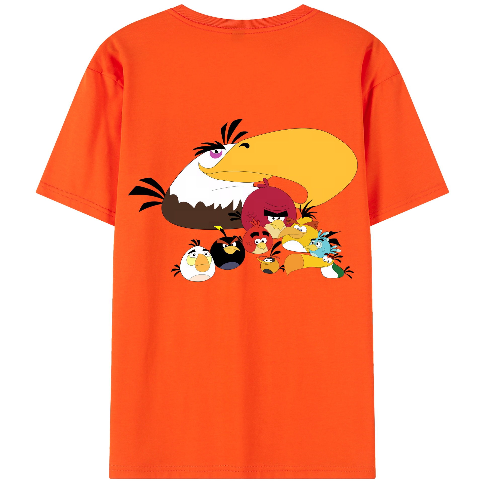 （画像用） Angry Birds アングリーバード 綿100％半袖Tシャツ（背面プリント）