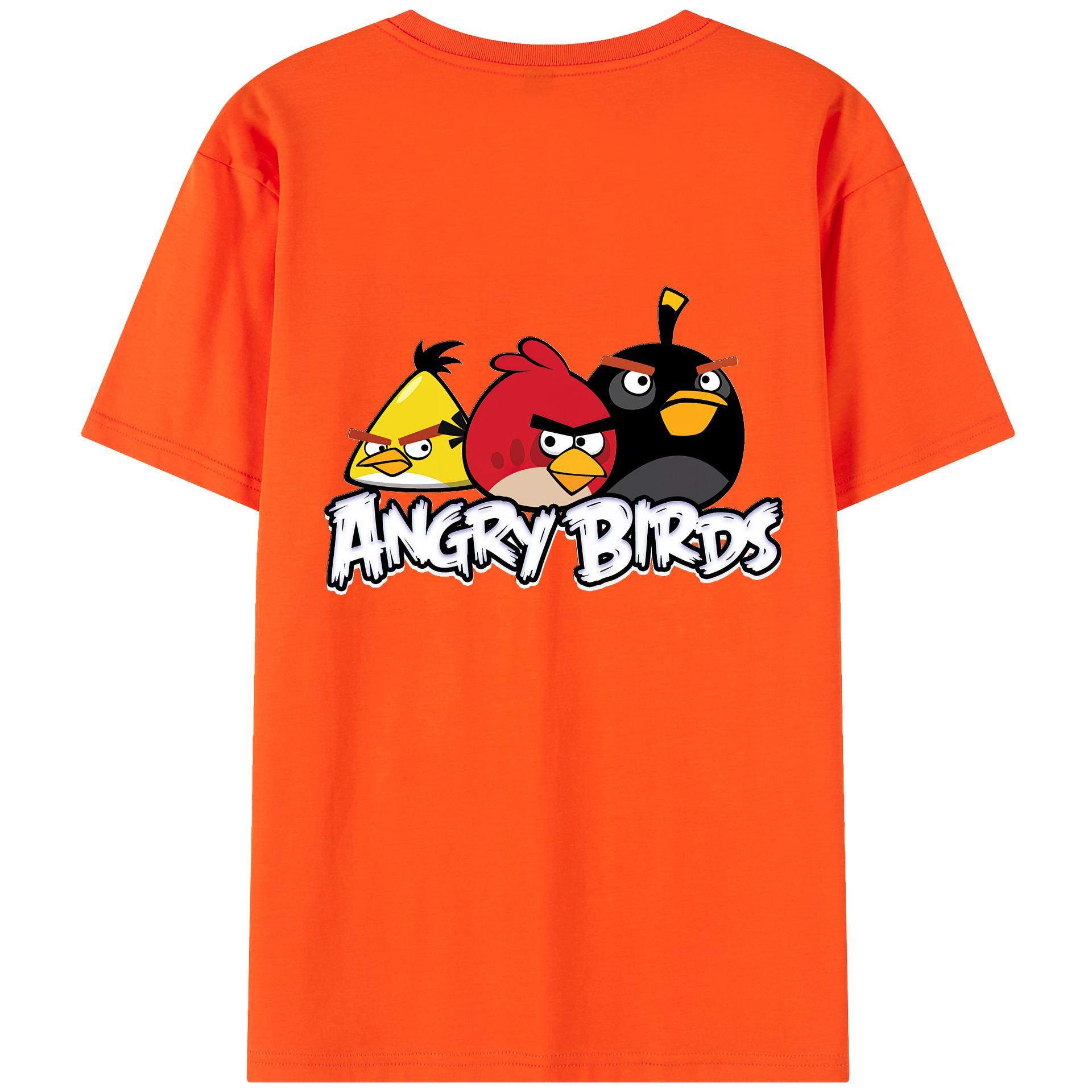 （画像用） Angry Birds アングリーバード 綿100％半袖Tシャツ（背面プリント）