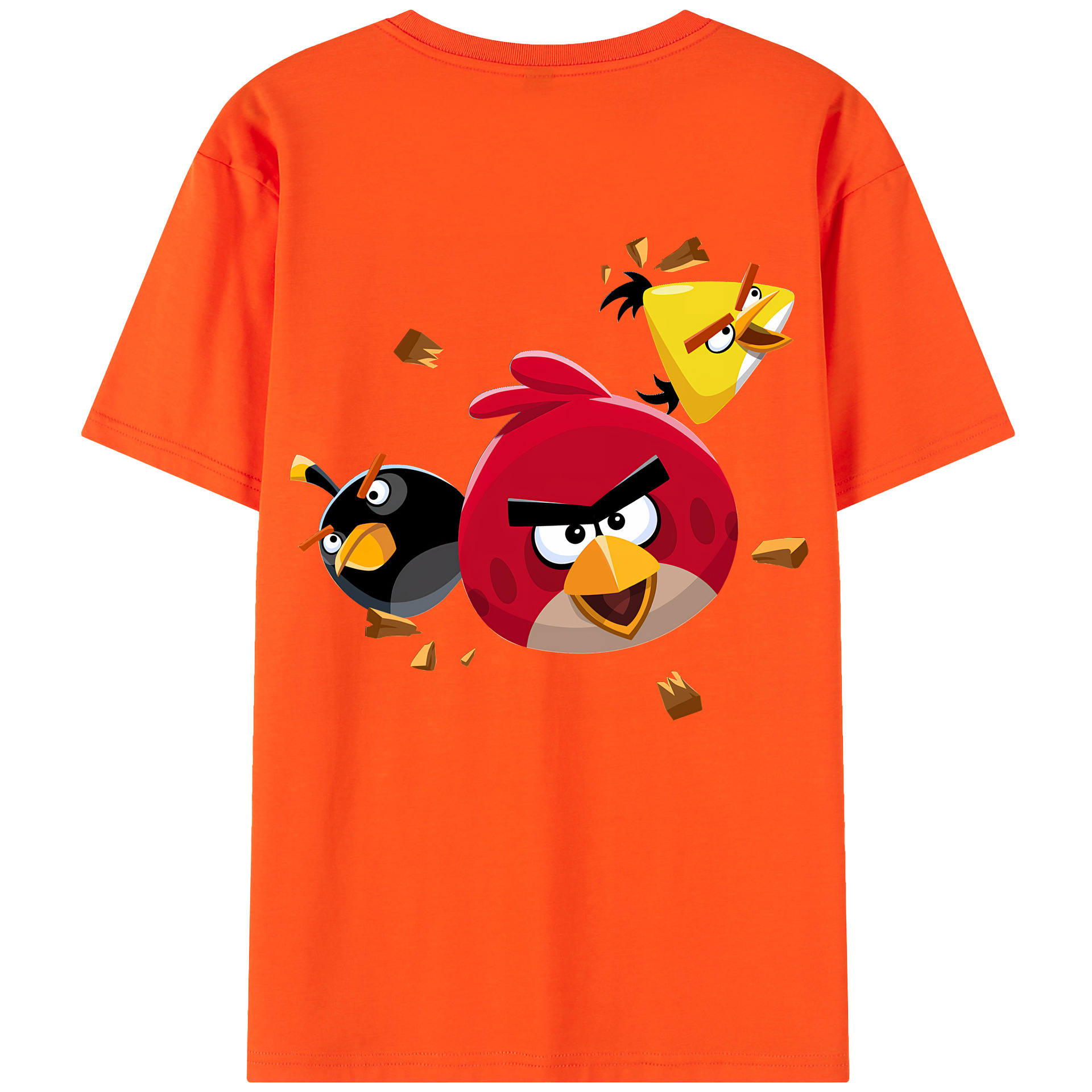 （画像用） Angry Birds アングリーバード 綿100％半袖Tシャツ（背面プリント）
