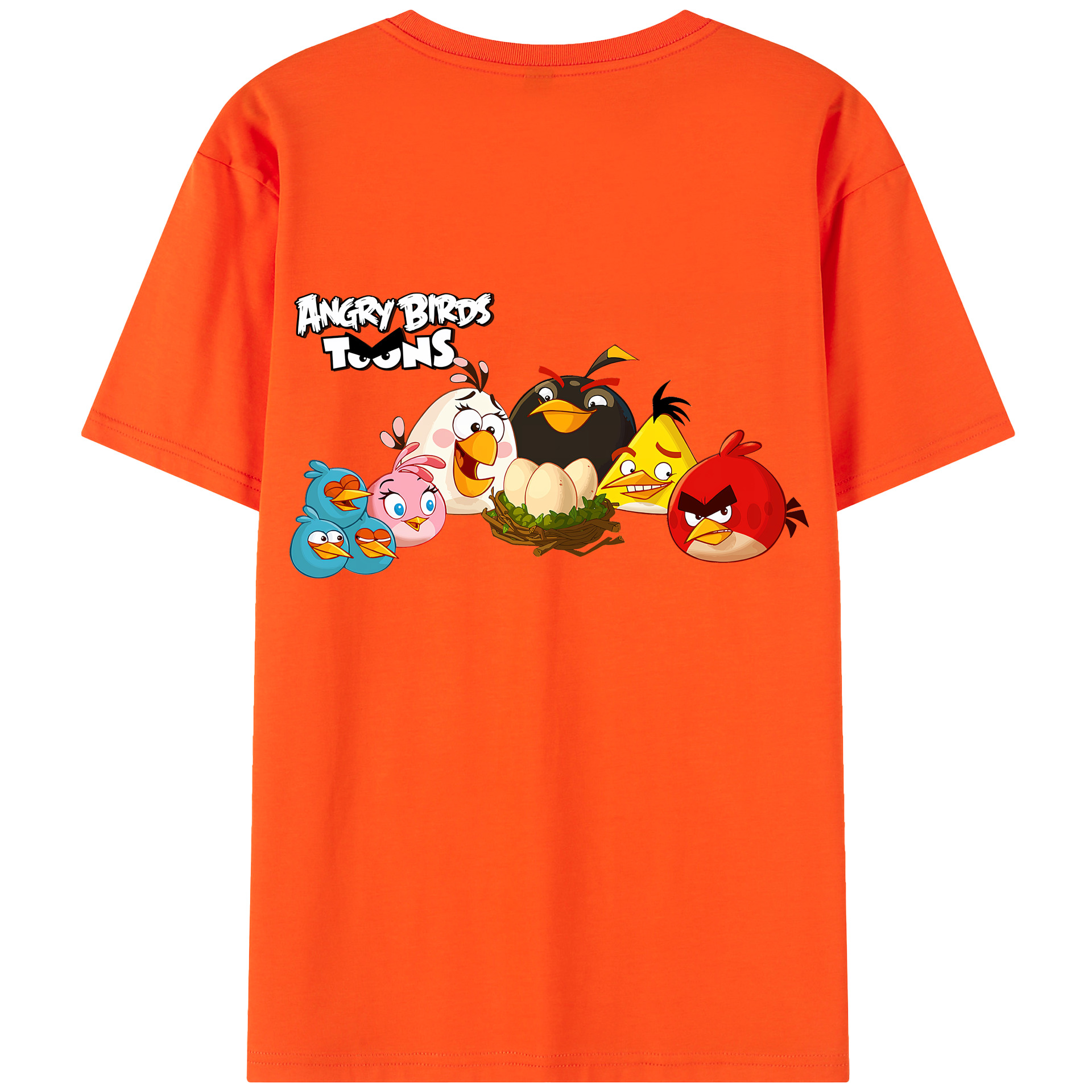 （画像用） Angry Birds アングリーバード 綿100％半袖Tシャツ（背面プリント）