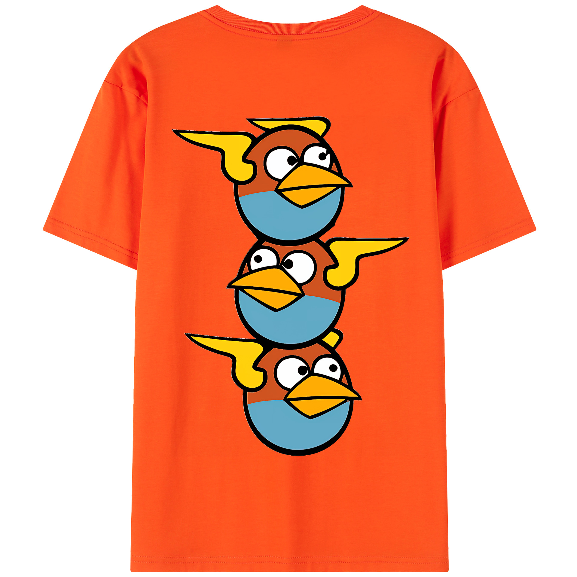 （画像用） Angry Birds アングリーバード 綿100％半袖Tシャツ（背面プリント）