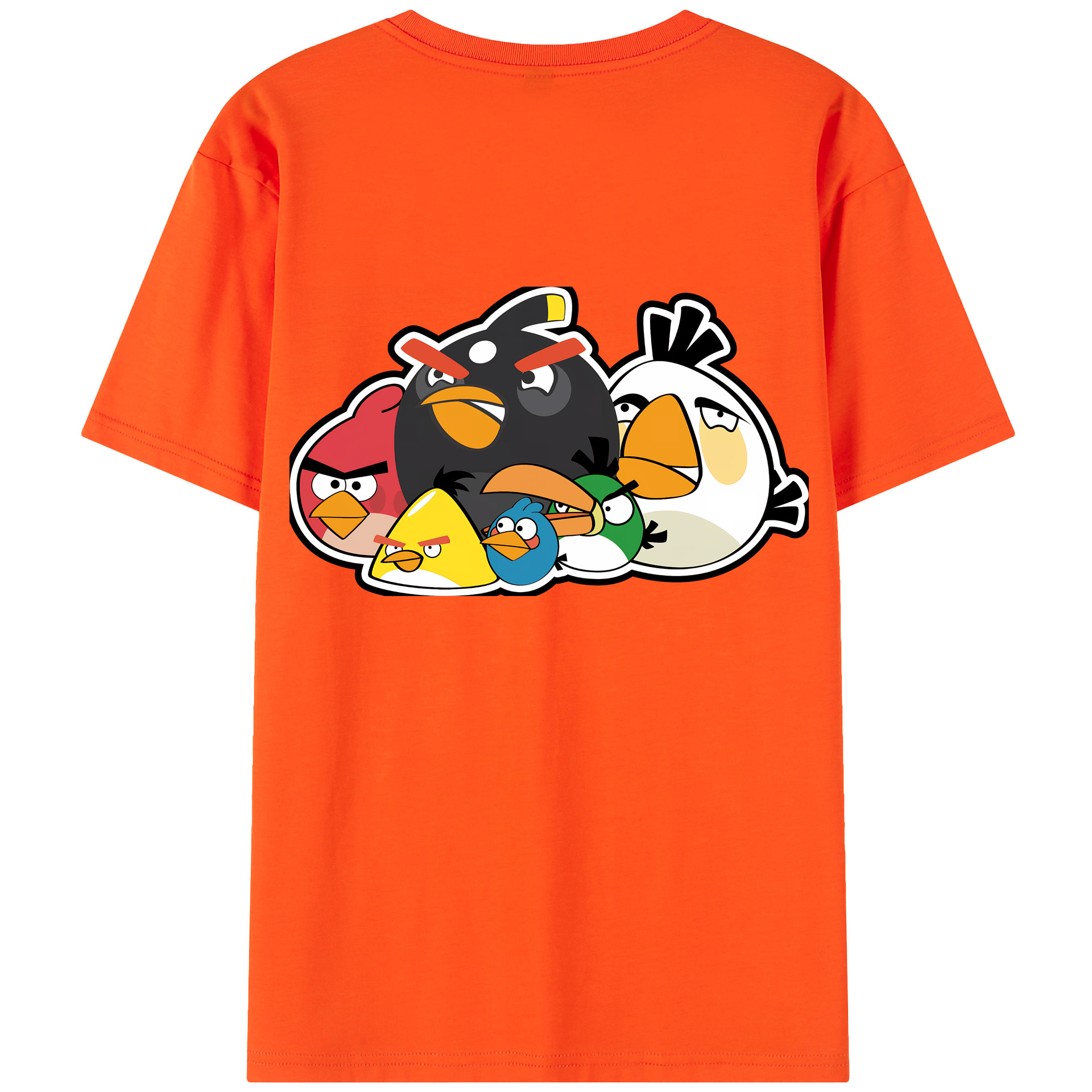 （画像用） Angry Birds アングリーバード 綿100％半袖Tシャツ（背面プリント）
