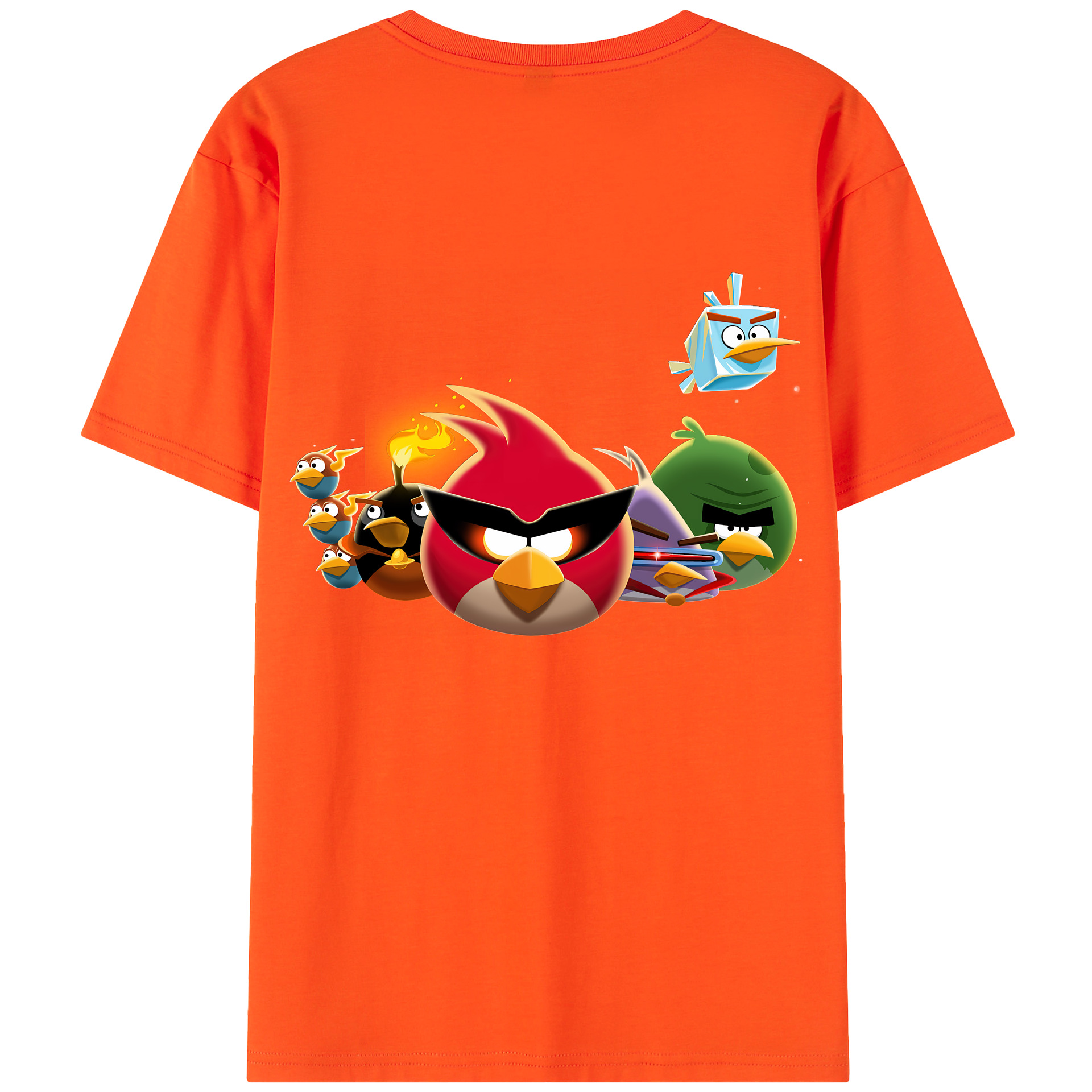 （画像用） Angry Birds アングリーバード 綿100％半袖Tシャツ（背面プリント）
