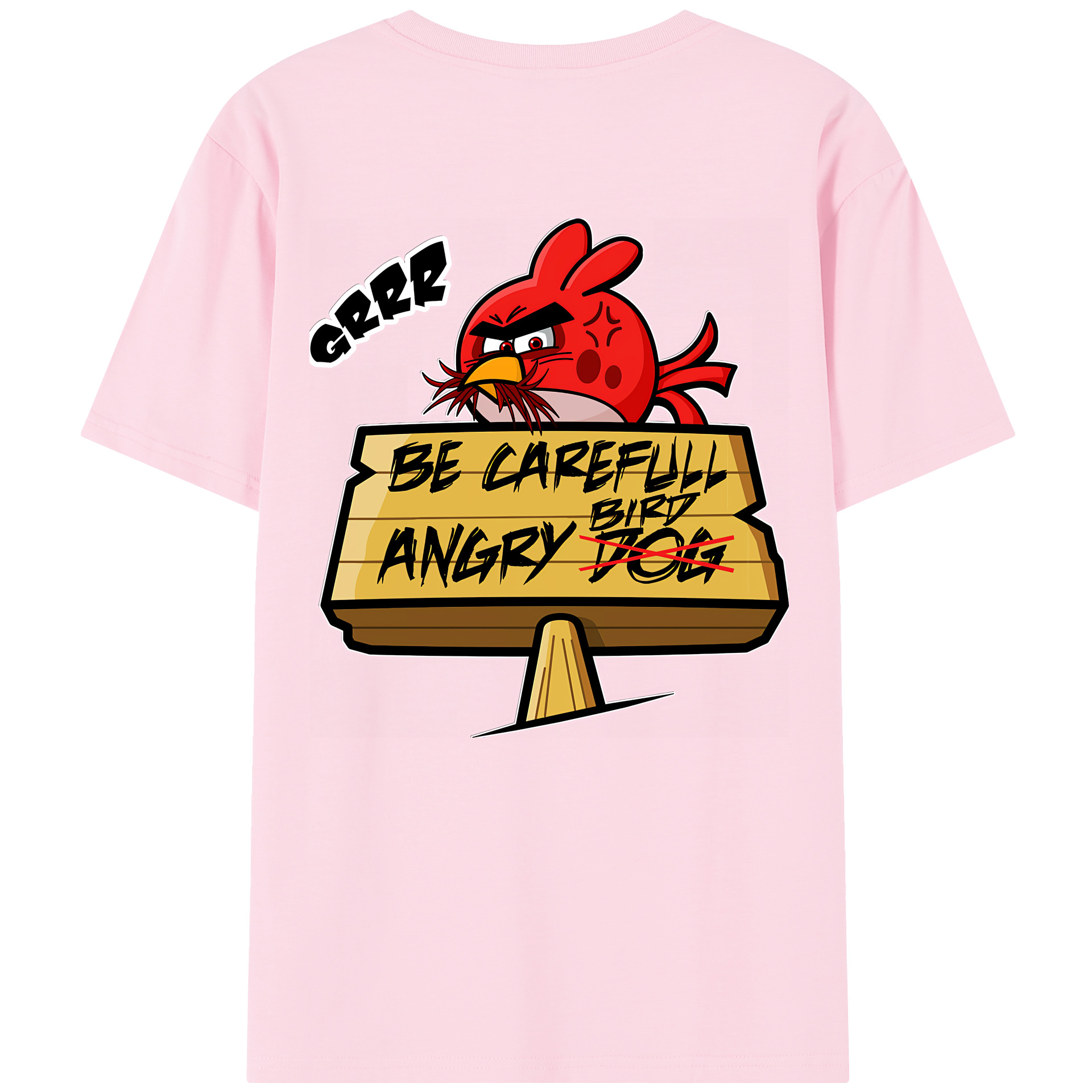 （画像用） Angry Birds アングリーバード 綿100％半袖Tシャツ（背面プリント）