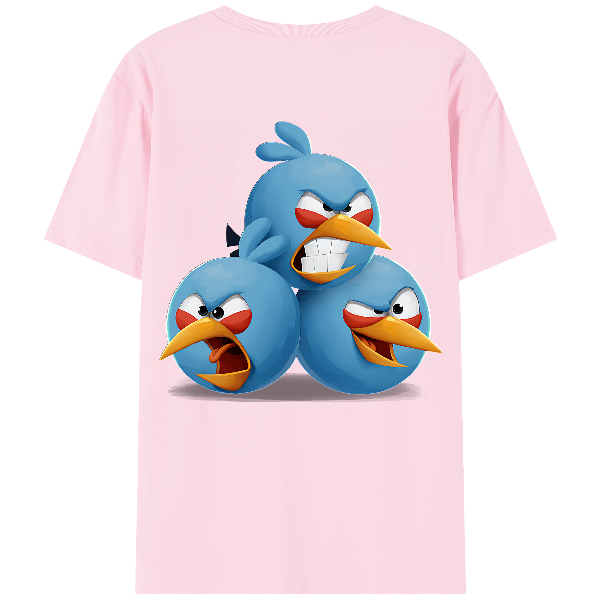 （画像用） Angry Birds アングリーバード 綿100％半袖Tシャツ（背面プリント）