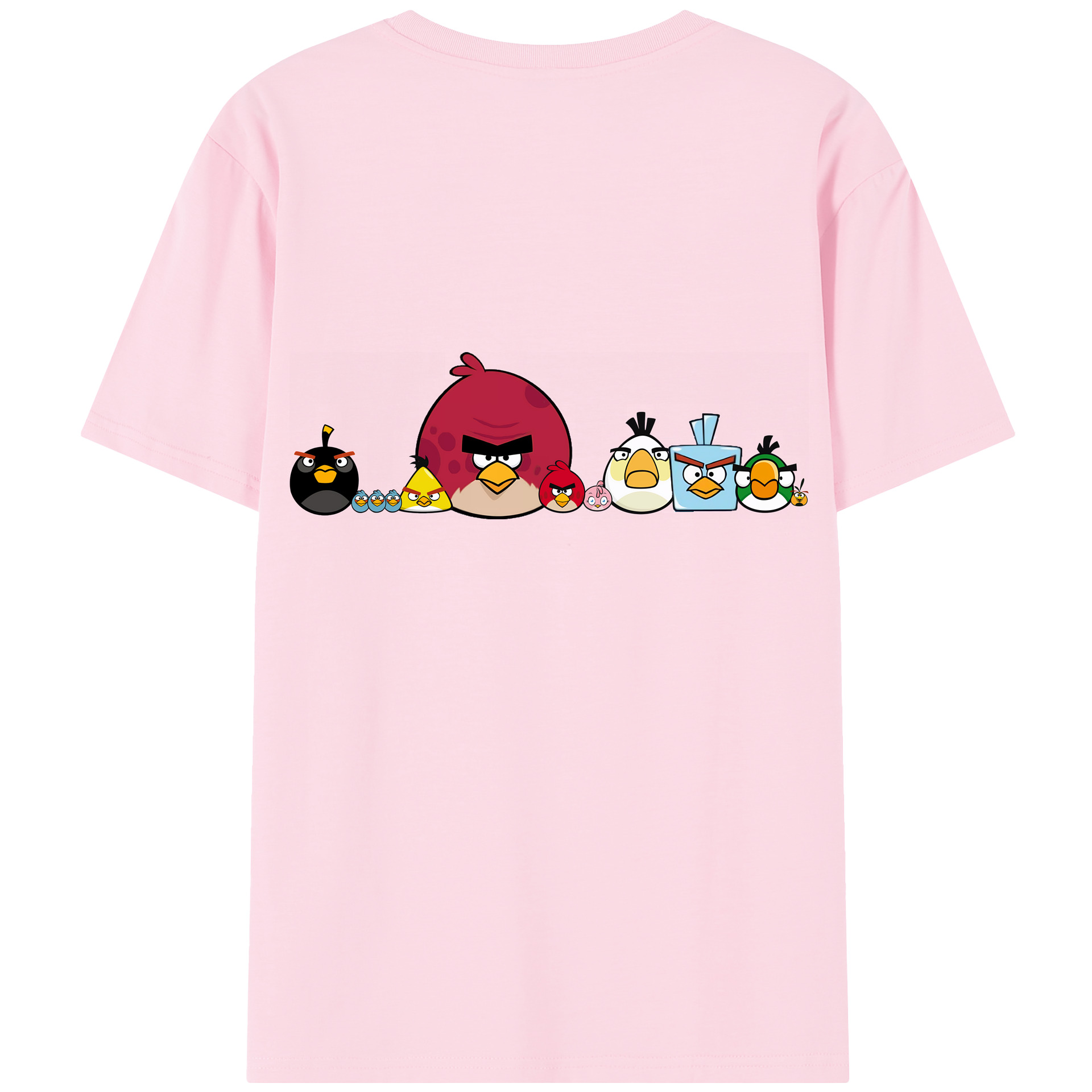 （画像用） Angry Birds アングリーバード 綿100％半袖Tシャツ（背面プリント）
