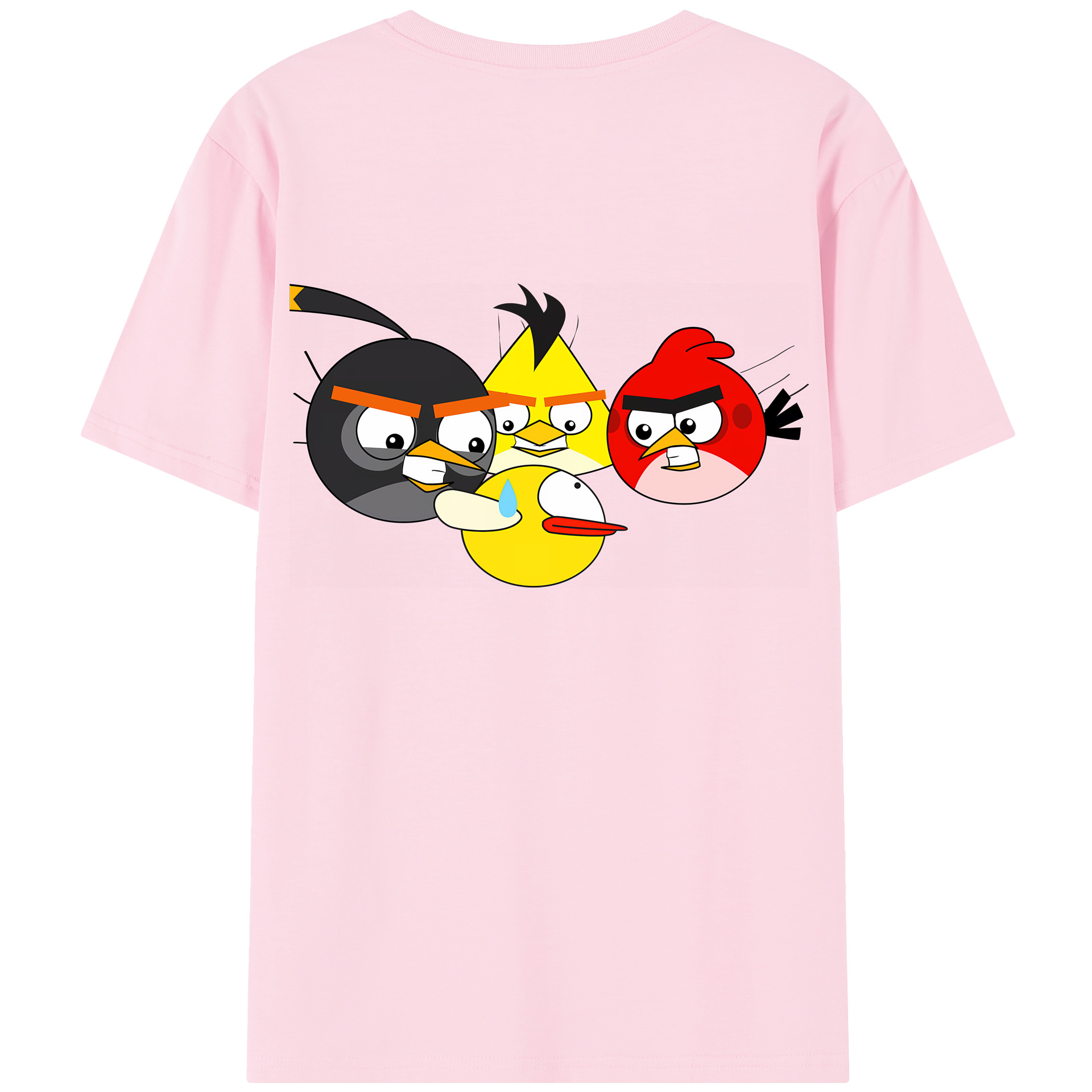 （画像用） Angry Birds アングリーバード 綿100％半袖Tシャツ（背面プリント）