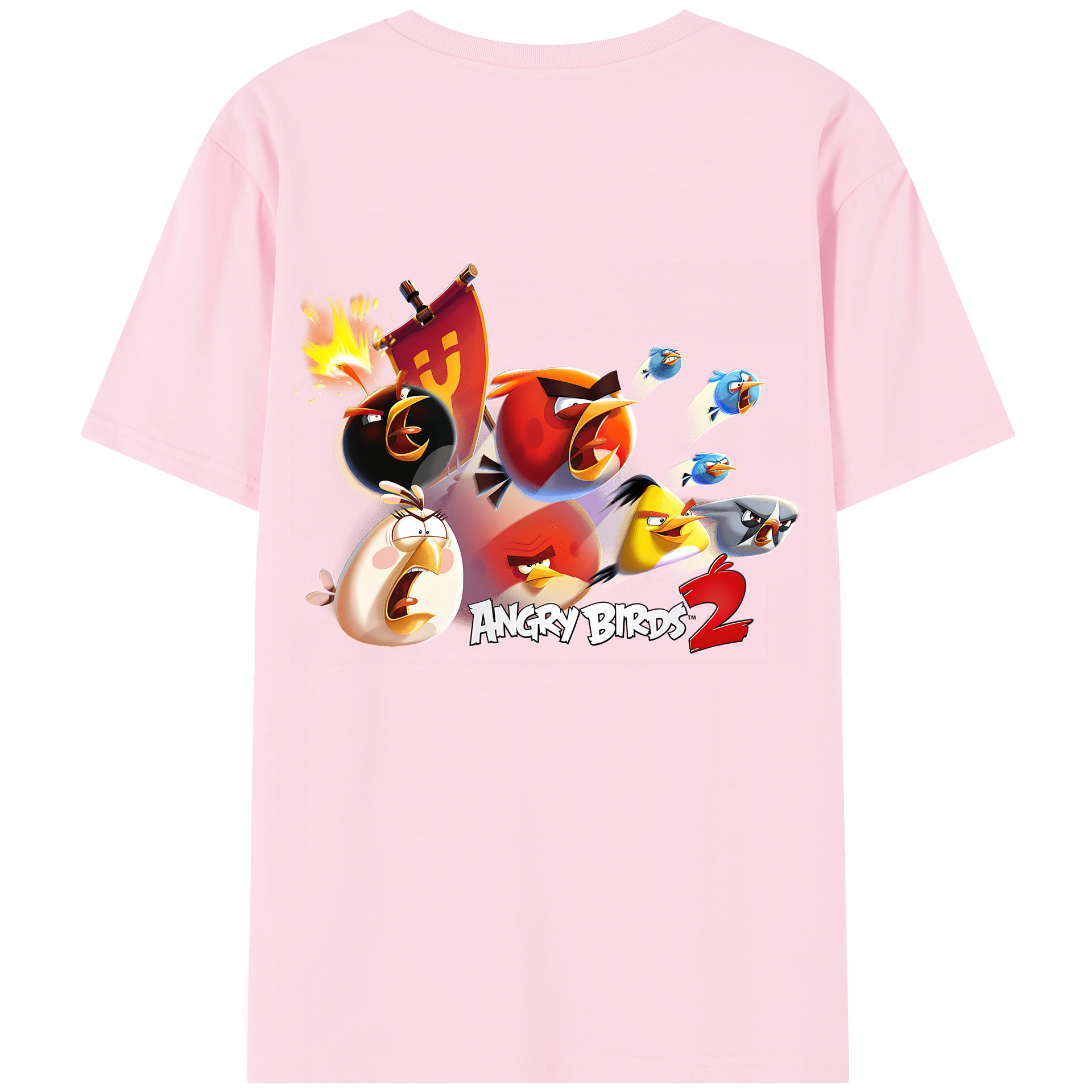 （画像用） Angry Birds アングリーバード 綿100％半袖Tシャツ（背面プリント）