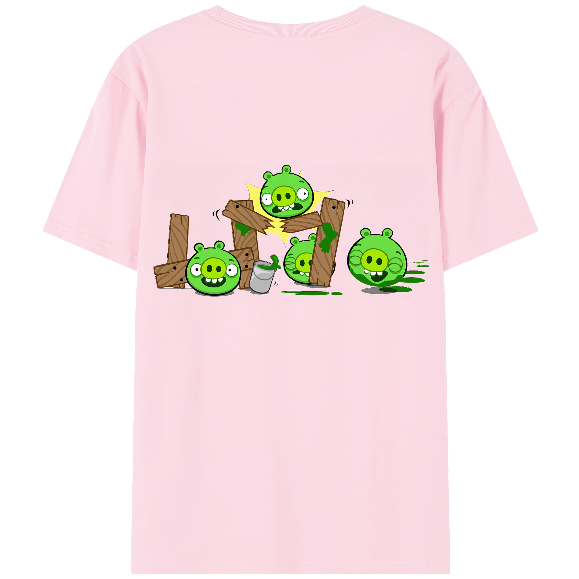 （画像用） Angry Birds アングリーバード 綿100％半袖Tシャツ（背面プリント）