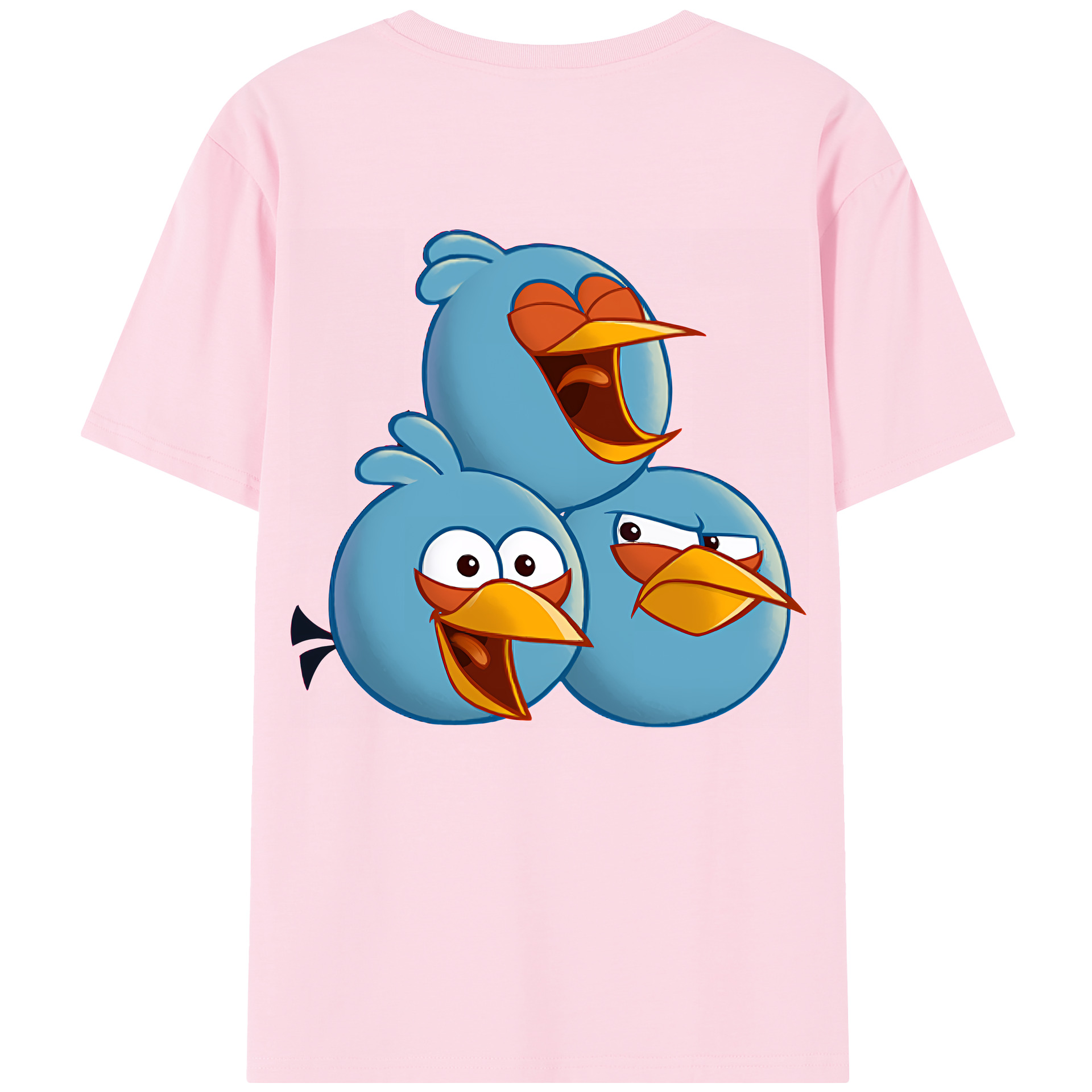 （画像用） Angry Birds アングリーバード 綿100％半袖Tシャツ（背面プリント）