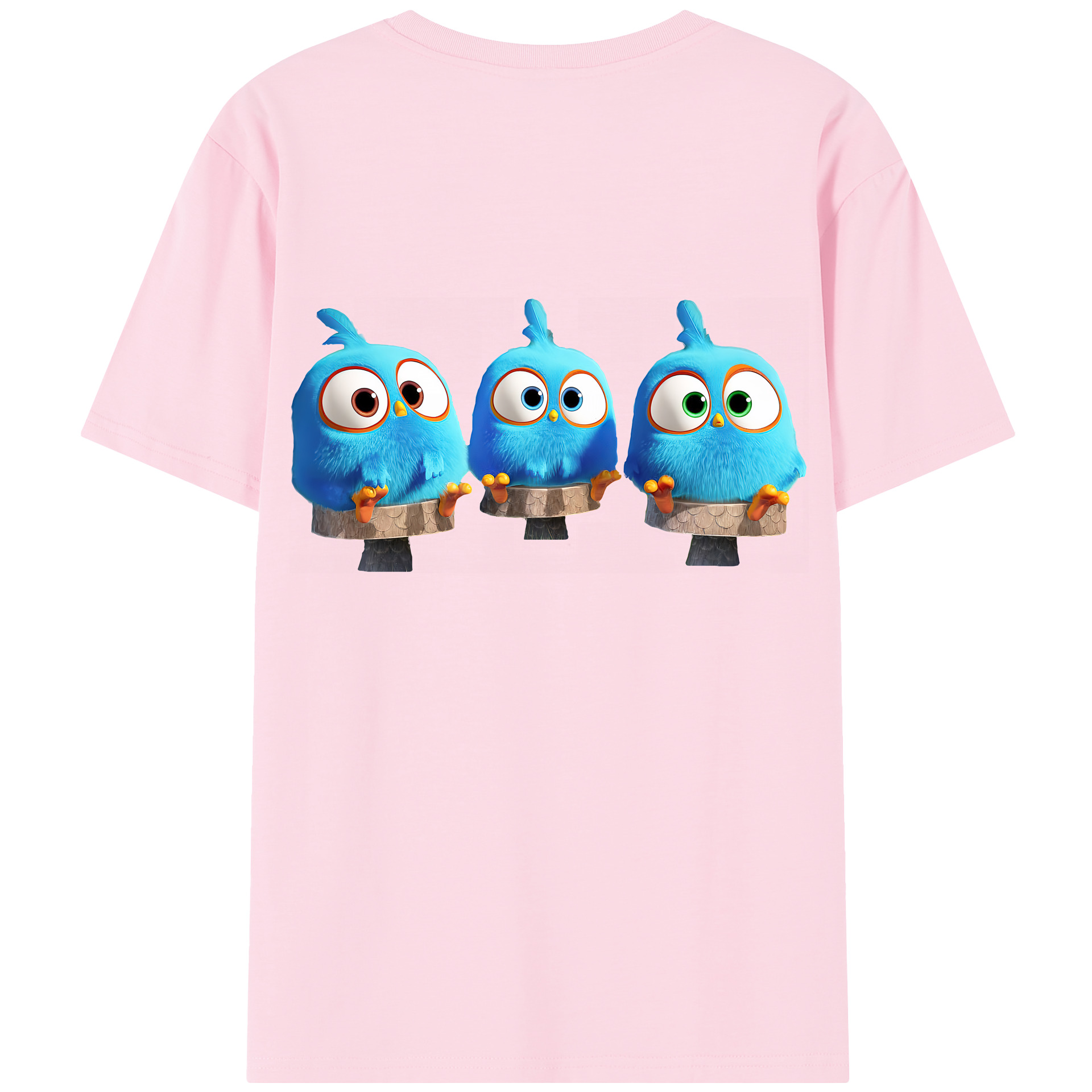 （画像用） Angry Birds アングリーバード 綿100％半袖Tシャツ（背面プリント）