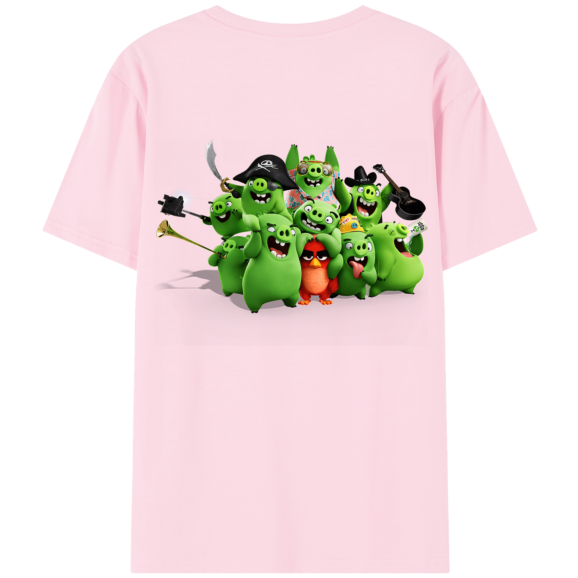 （画像用） Angry Birds アングリーバード 綿100％半袖Tシャツ（背面プリント）