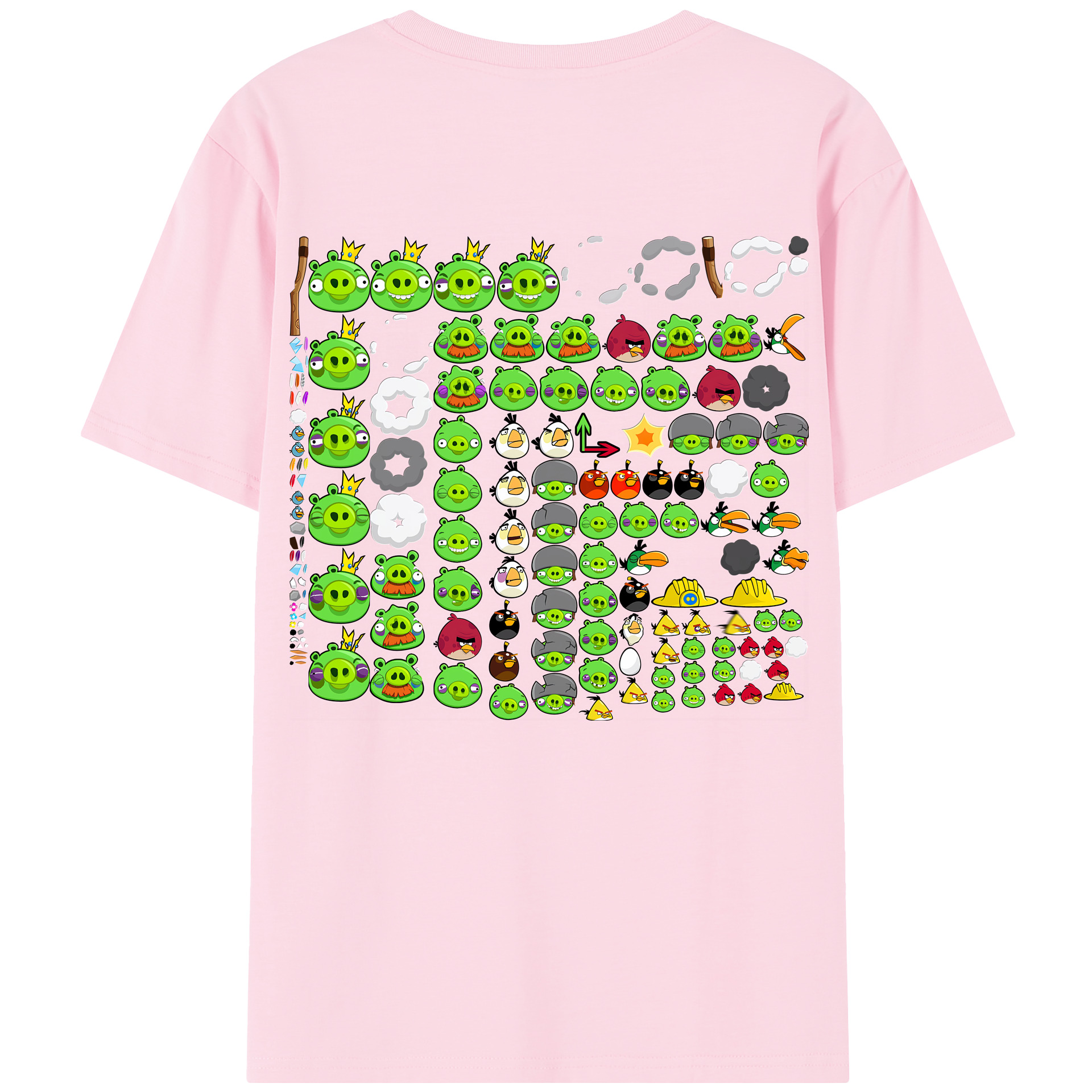 （画像用） Angry Birds アングリーバード 綿100％半袖Tシャツ（背面プリント）