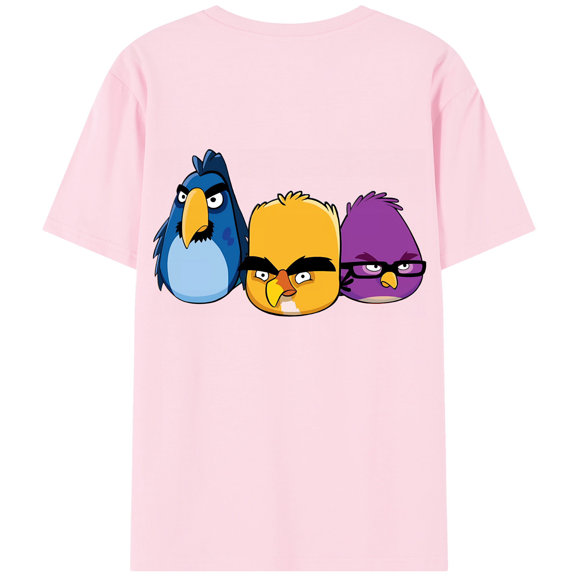 （画像用） Angry Birds アングリーバード 綿100％半袖Tシャツ（背面プリント）
