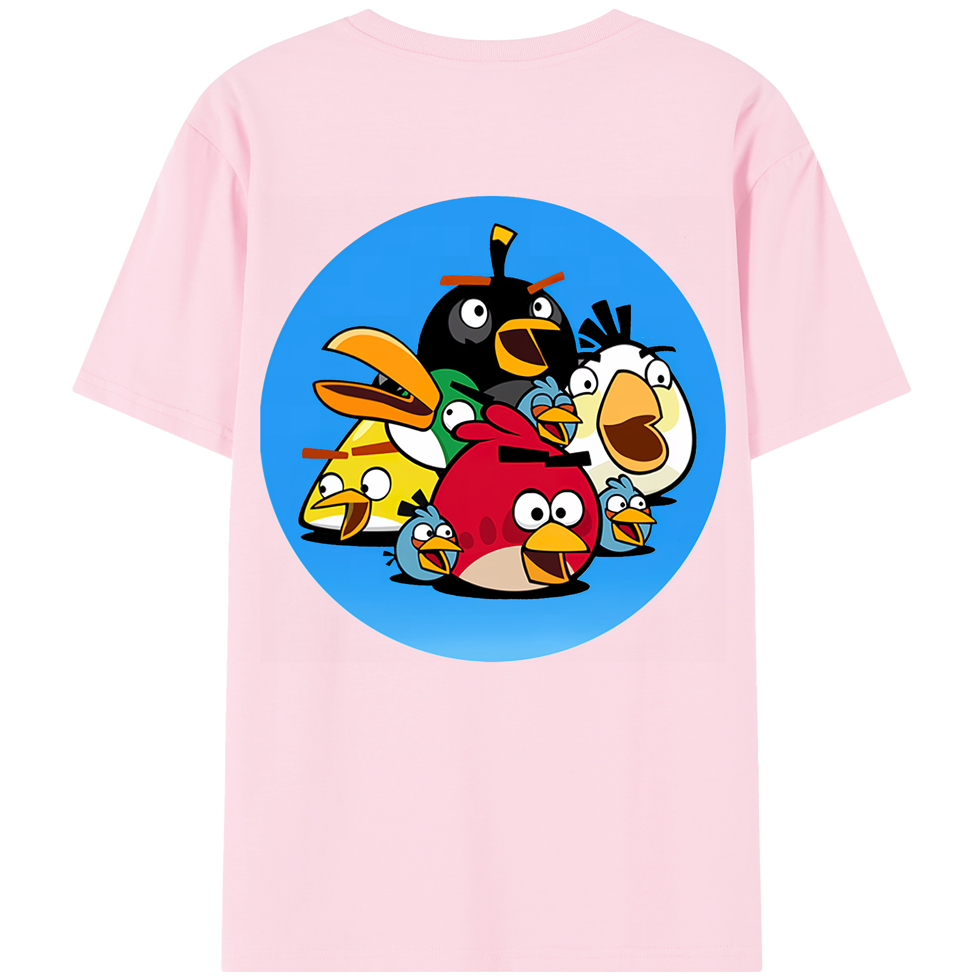 （画像用） Angry Birds アングリーバード 綿100％半袖Tシャツ（背面プリント）