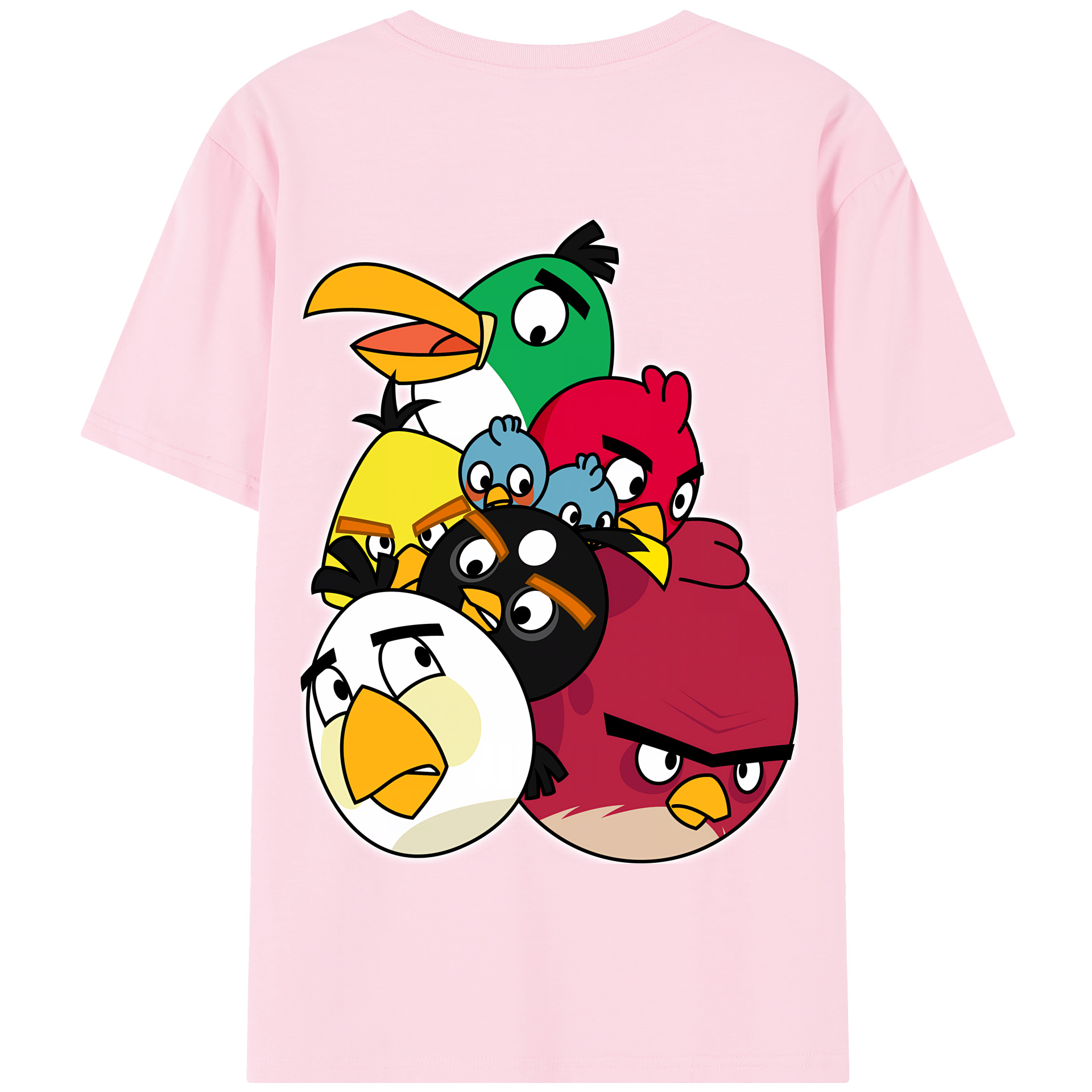 （画像用） Angry Birds アングリーバード 綿100％半袖Tシャツ（背面プリント）