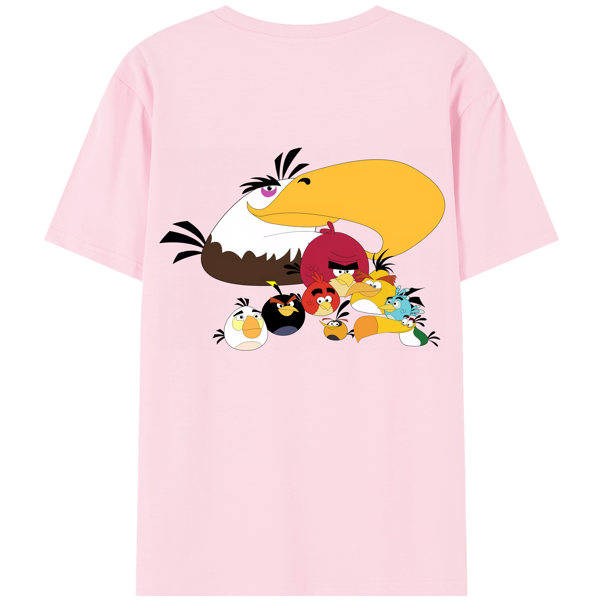 （画像用） Angry Birds アングリーバード 綿100％半袖Tシャツ（背面プリント）