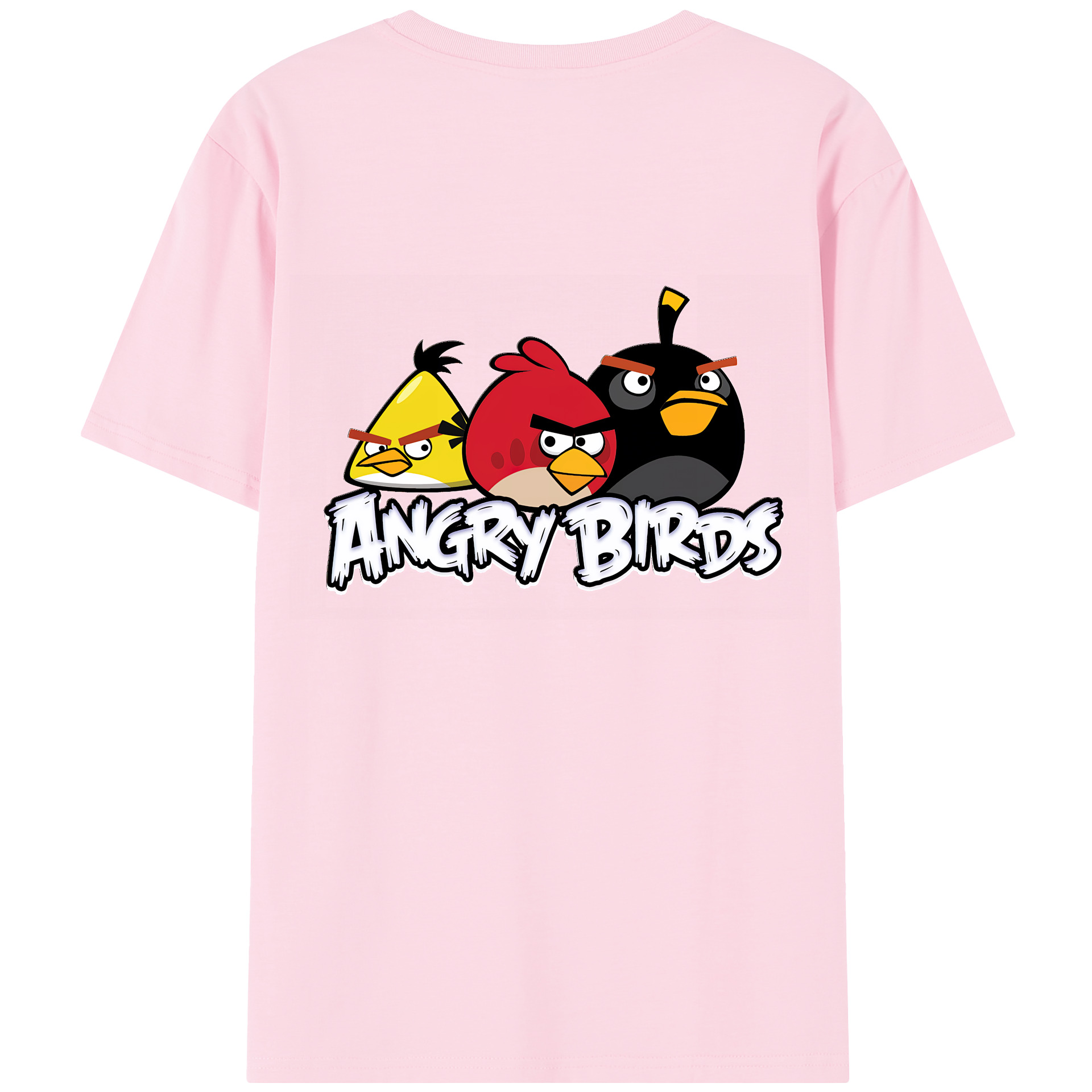 （画像用） Angry Birds アングリーバード 綿100％半袖Tシャツ（背面プリント）
