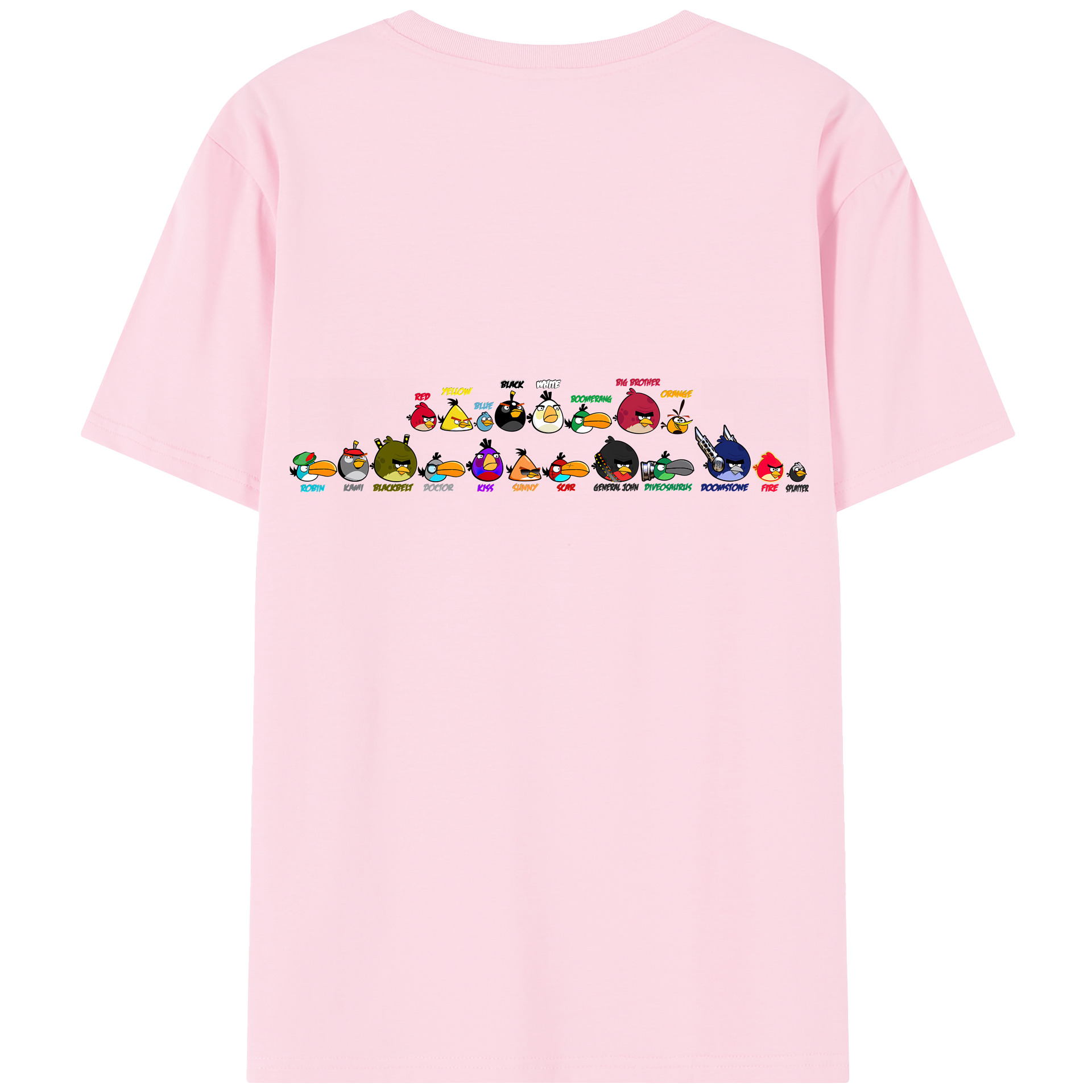 （画像用） Angry Birds アングリーバード 綿100％半袖Tシャツ（背面プリント）