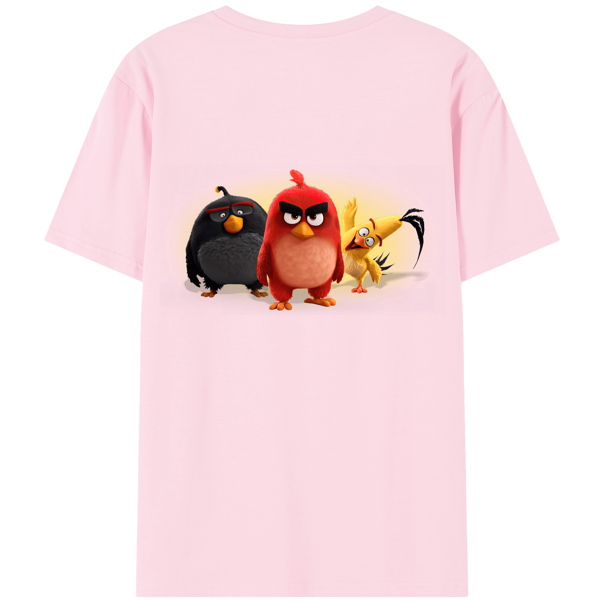 （画像用） Angry Birds アングリーバード 綿100％半袖Tシャツ（背面プリント）