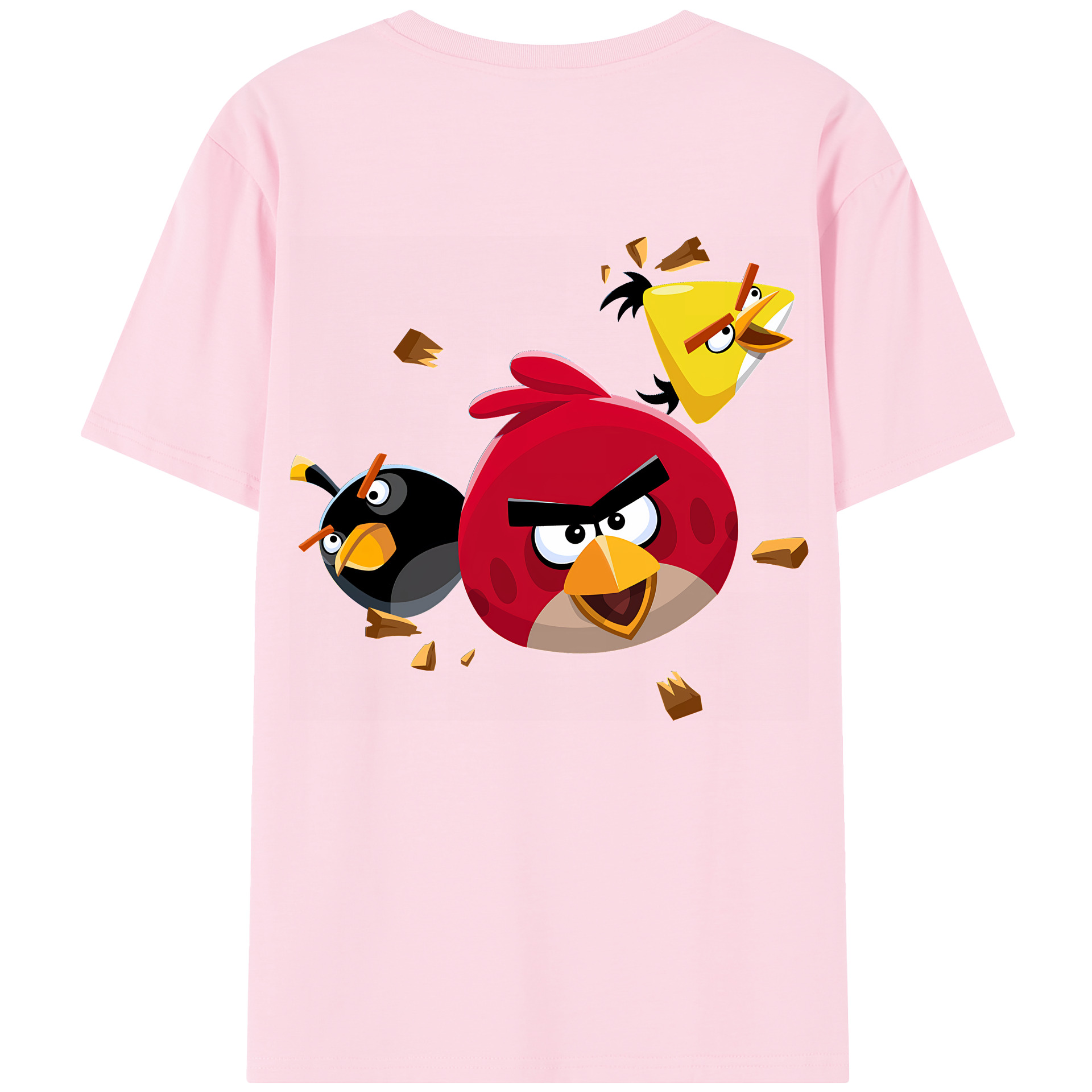 （画像用） Angry Birds アングリーバード 綿100％半袖Tシャツ（背面プリント）