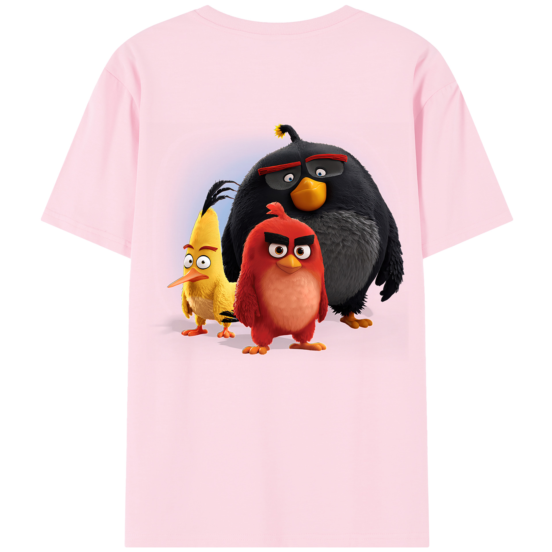 （画像用） Angry Birds アングリーバード 綿100％半袖Tシャツ（背面プリント）